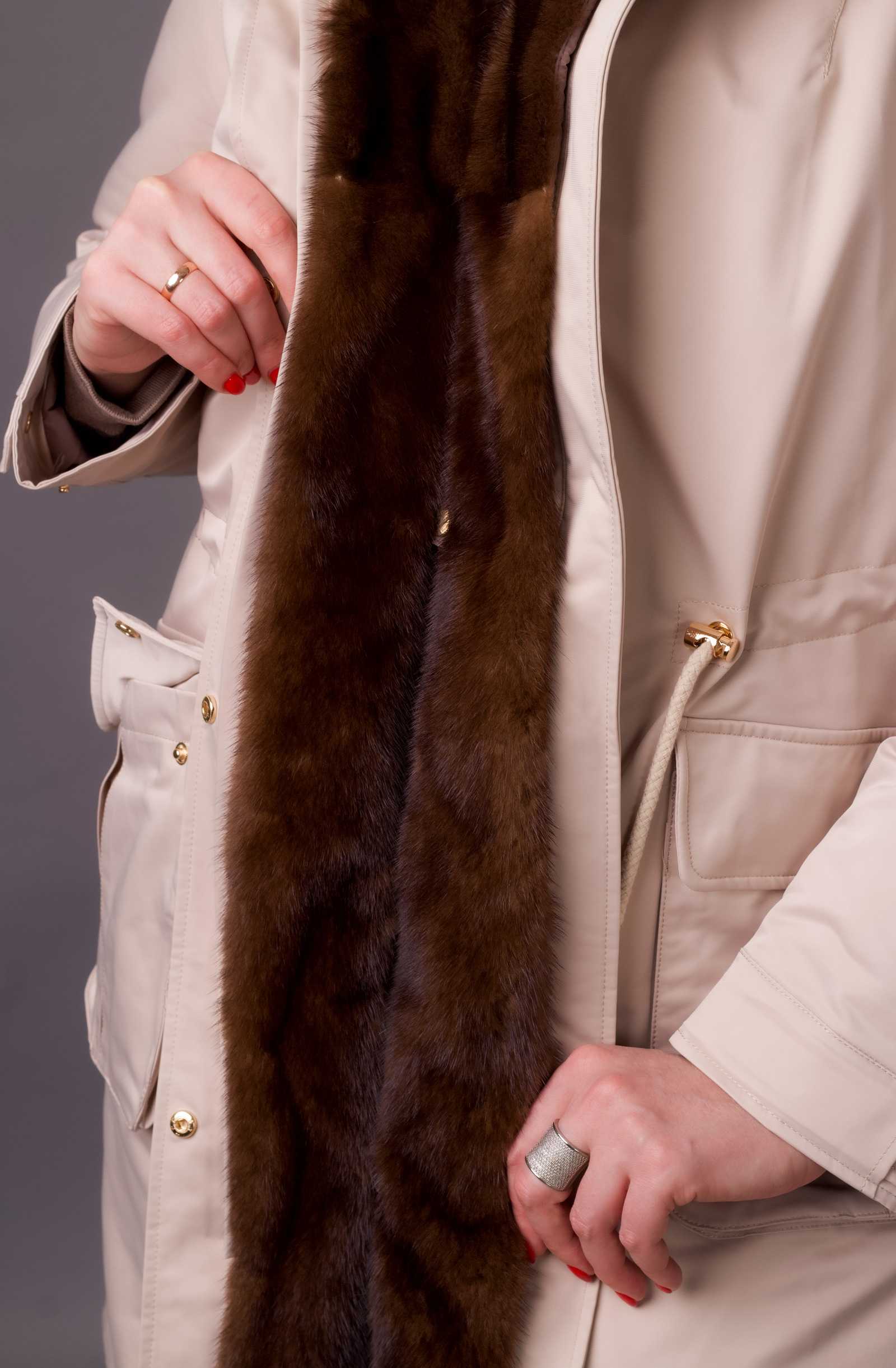 Купить парку с мехом норки KELLY