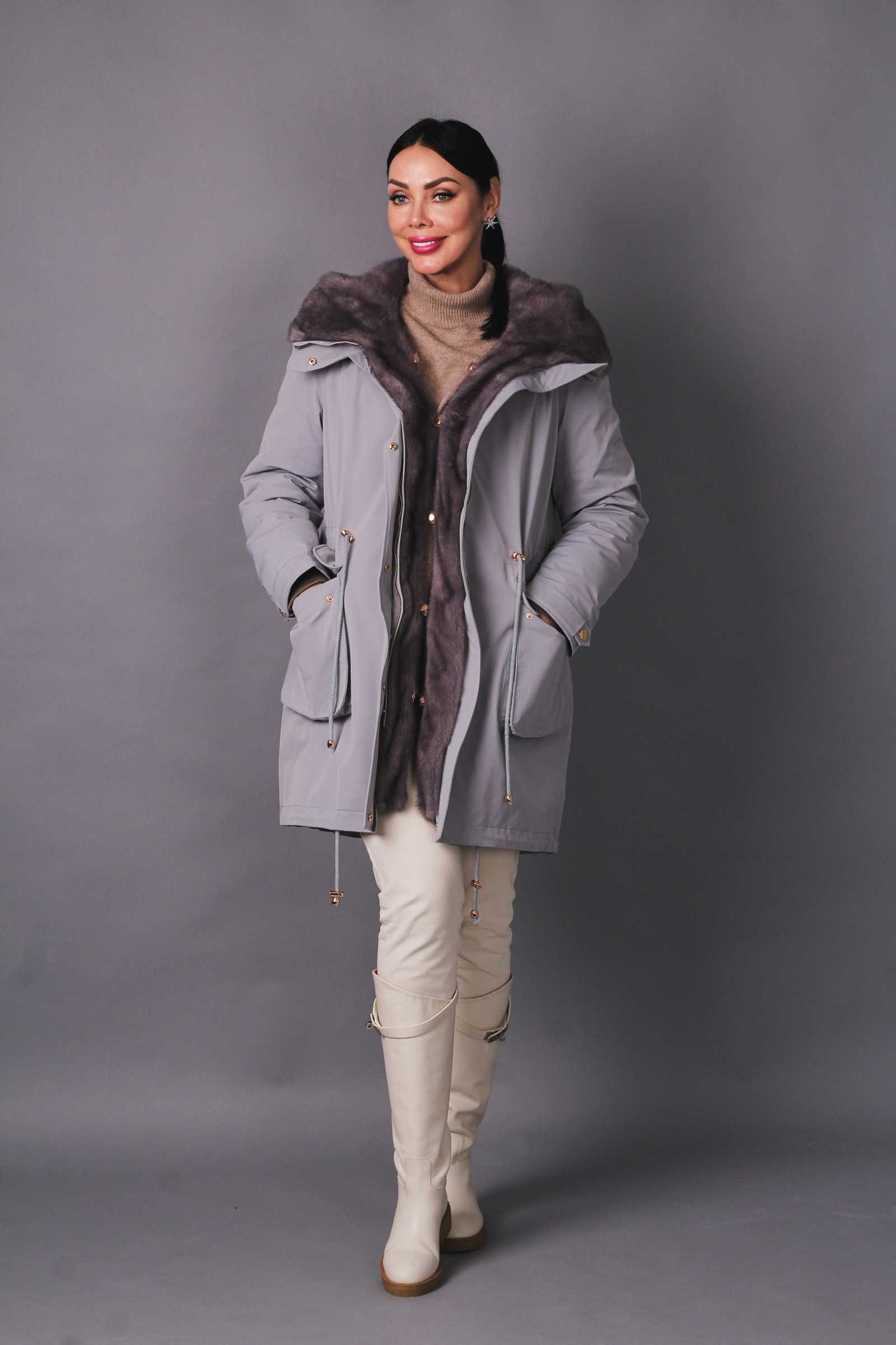 Купить парку с мехом норки KELLY