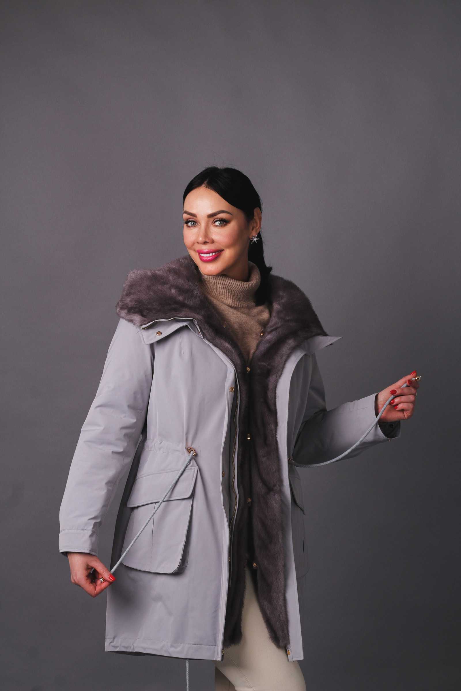 Купить парку с мехом норки KELLY