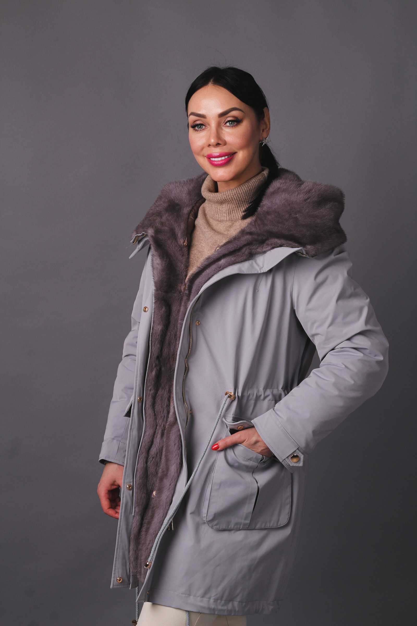 Купить парку с мехом норки KELLY