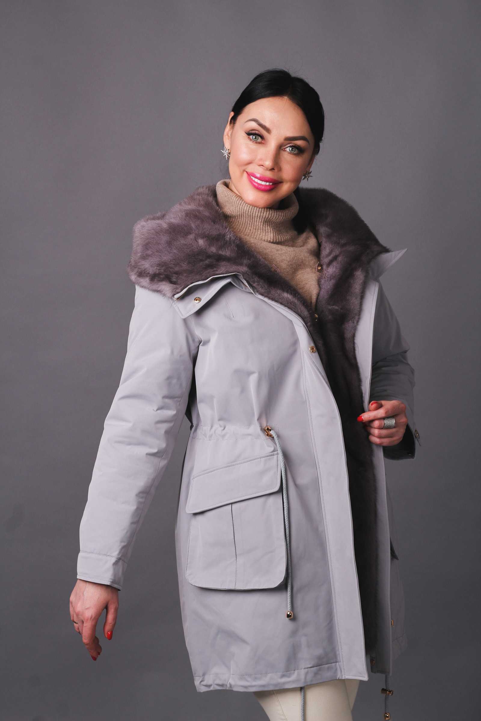 Купить парку с мехом норки KELLY