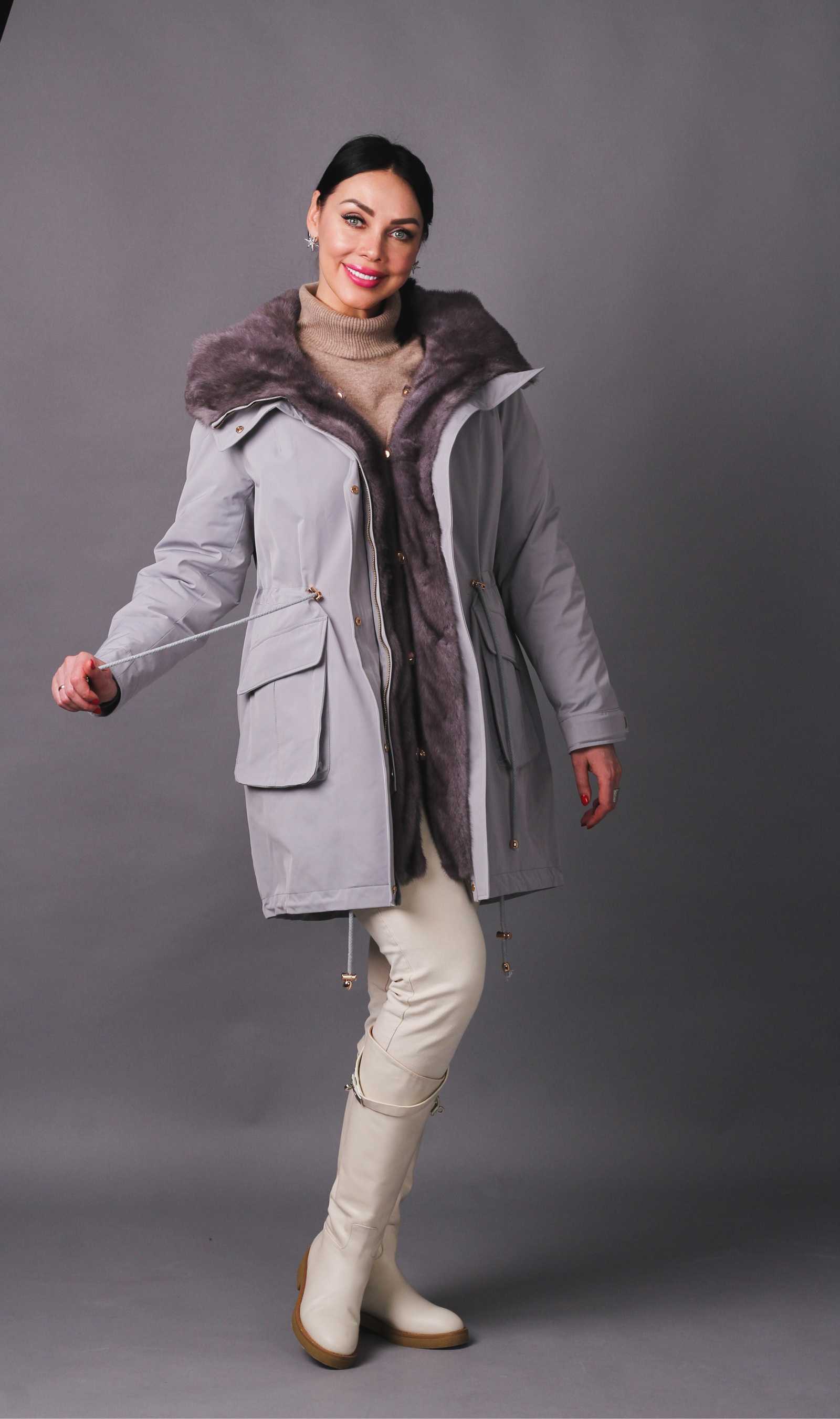 Купить парку с мехом норки KELLY