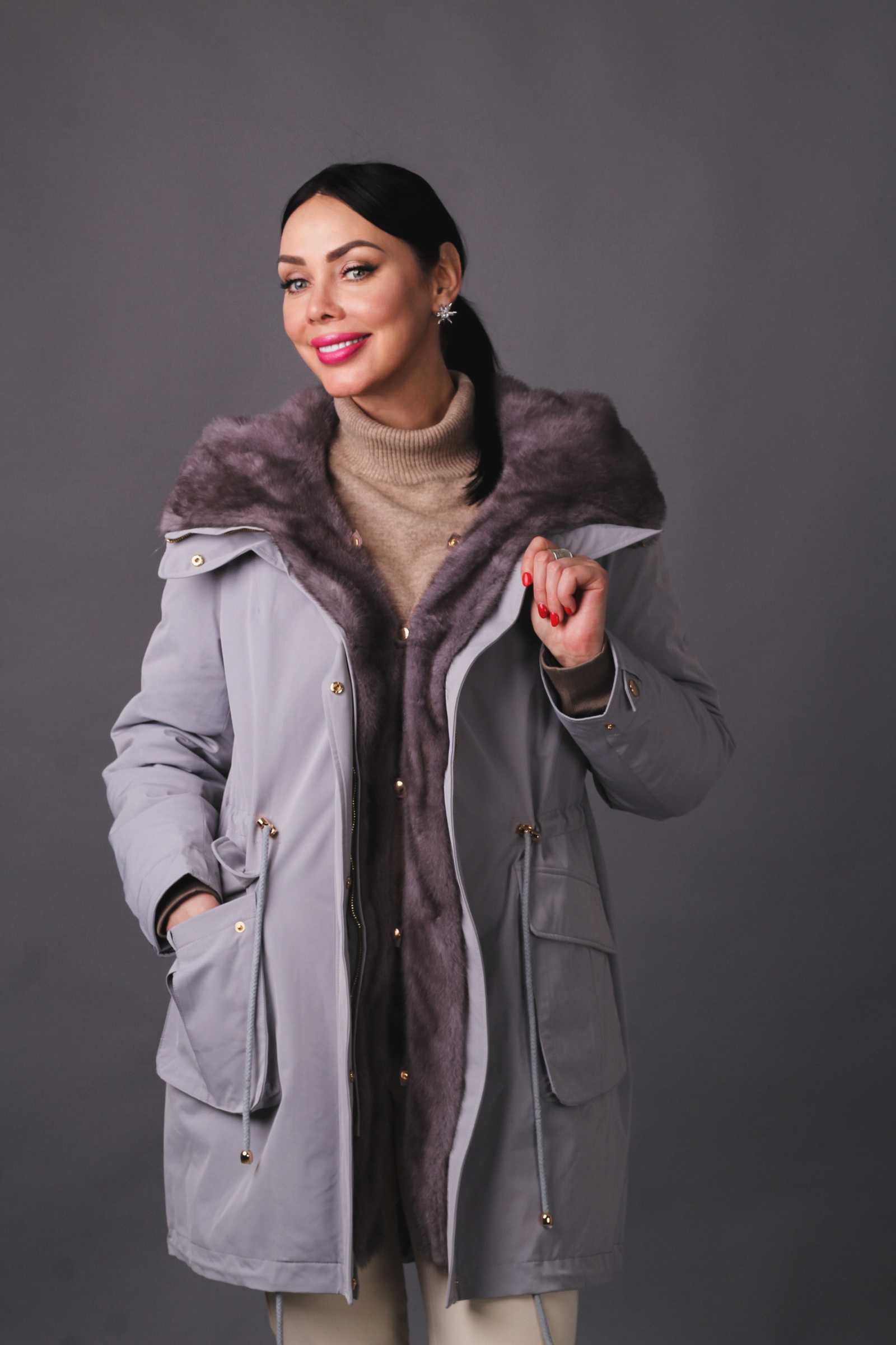 Купить парку с мехом норки KELLY