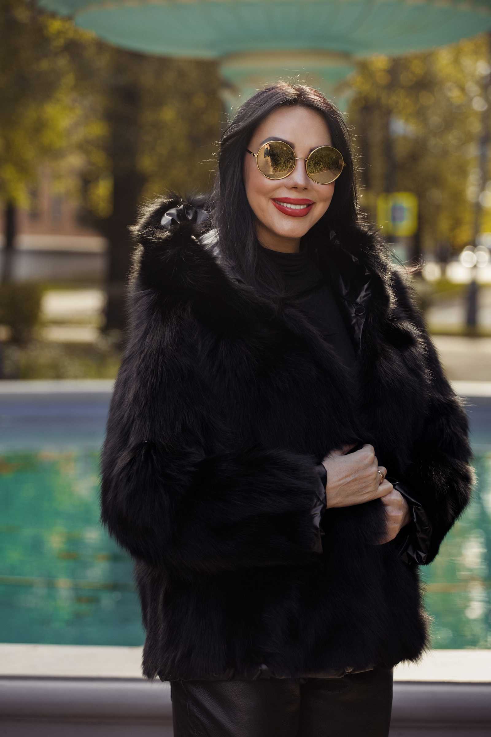 Купить двухсторонний пуховик с мехом лисы WILMA