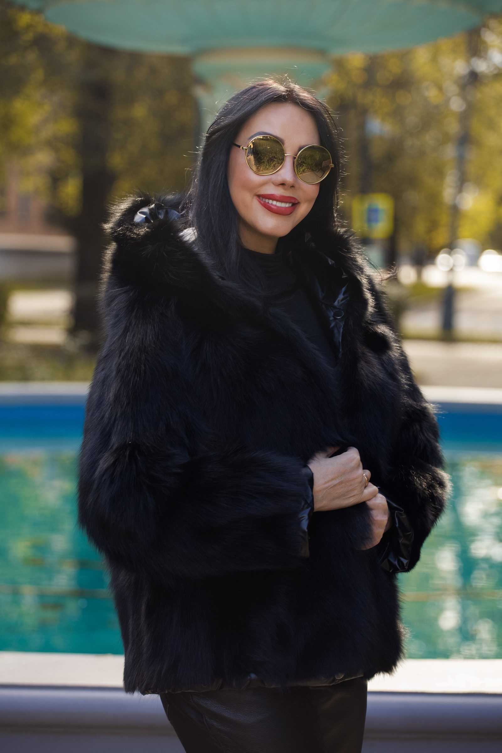 Купить двухсторонний пуховик с мехом лисы WILMA