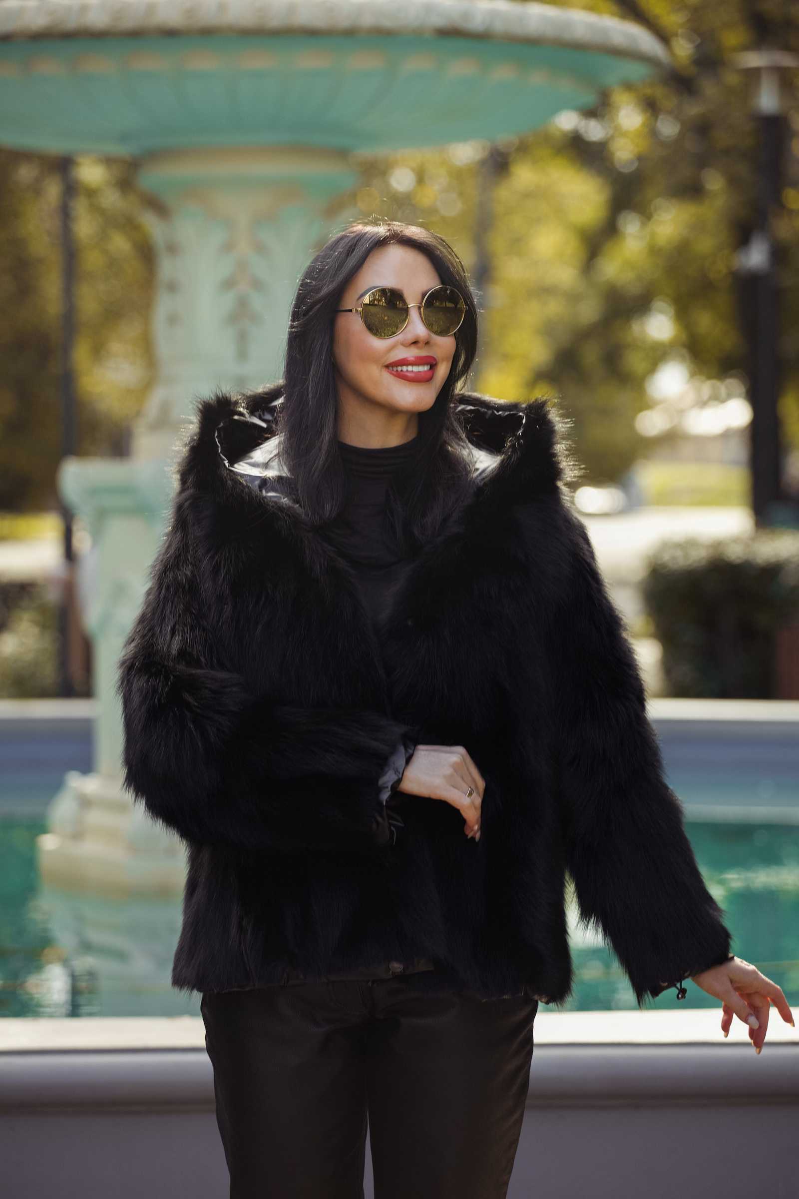 Купить двухсторонний пуховик с мехом лисы WILMA