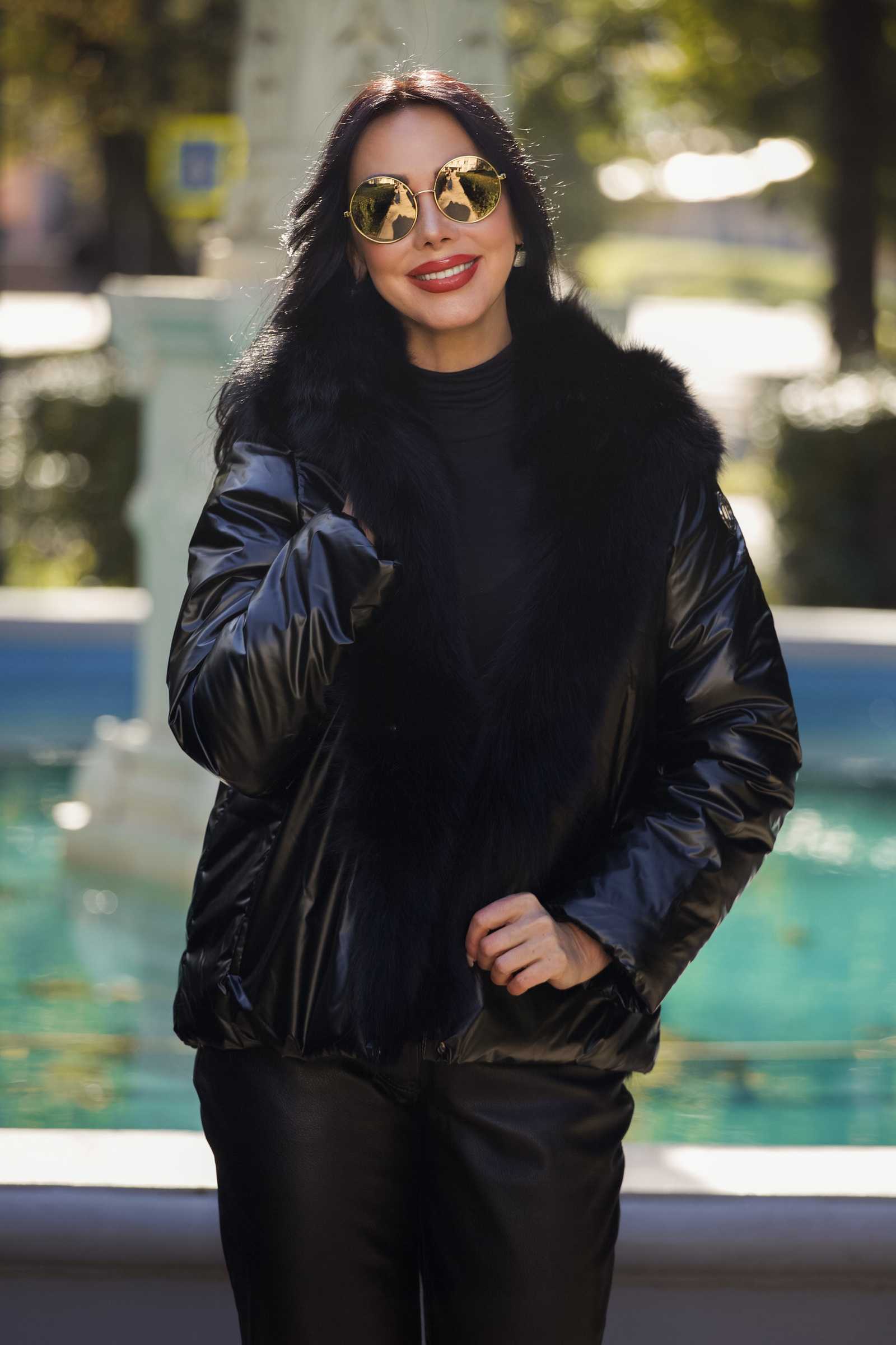 Купить двухсторонний пуховик с мехом лисы WILMA