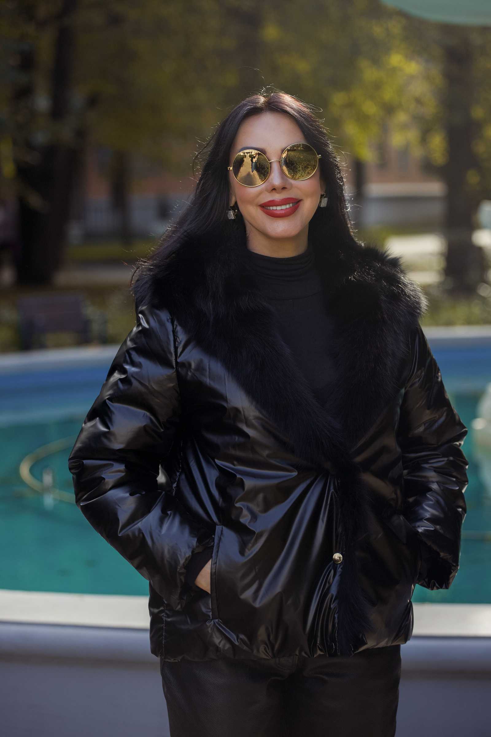 Купить двухсторонний пуховик с мехом лисы WILMA