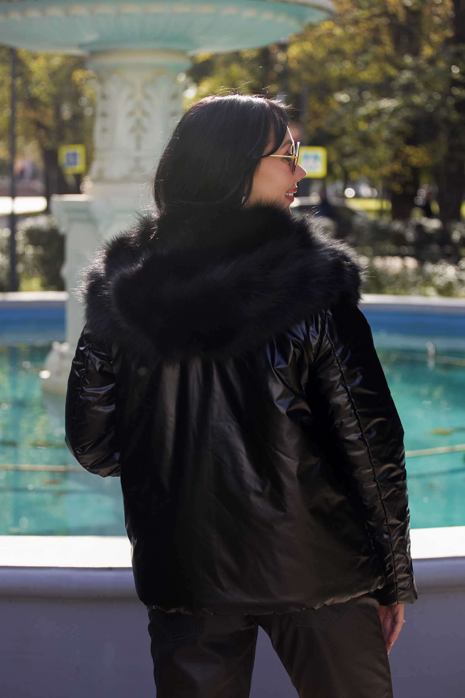 Купить двухсторонний пуховик с мехом лисы WILMA