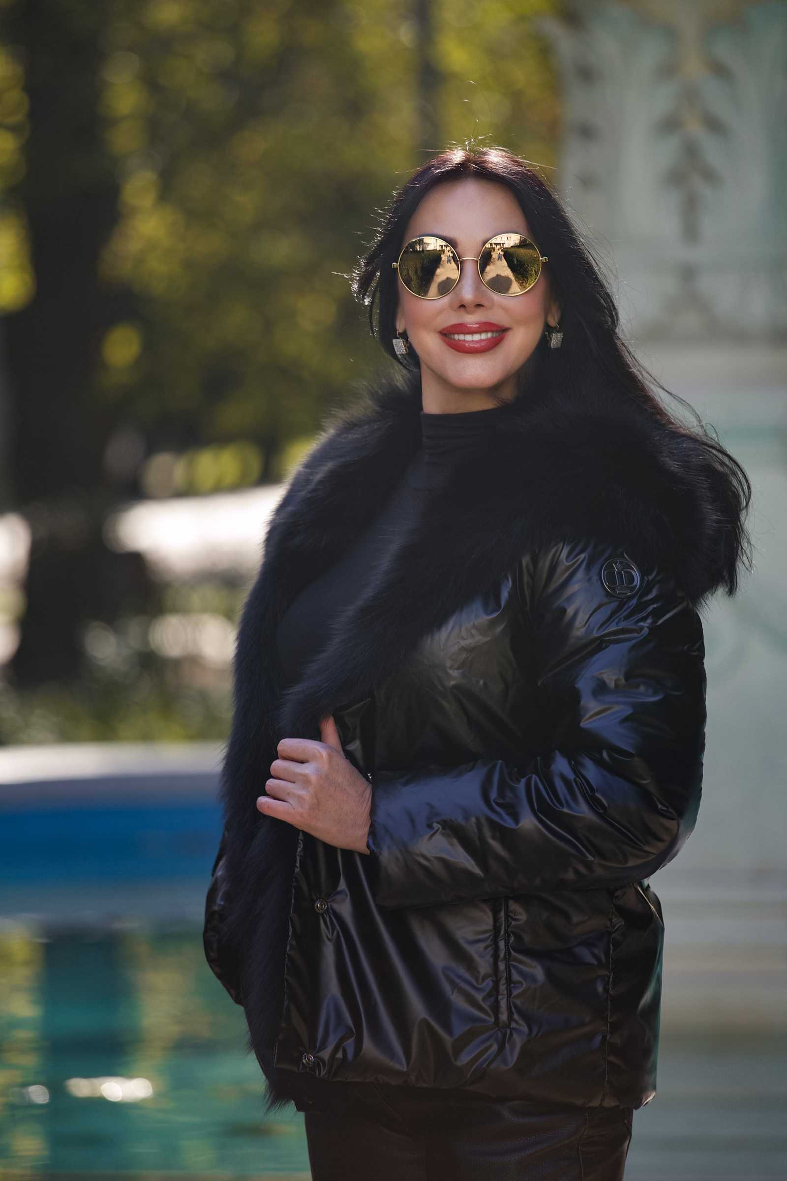 Купить двухсторонний пуховик с мехом лисы WILMA