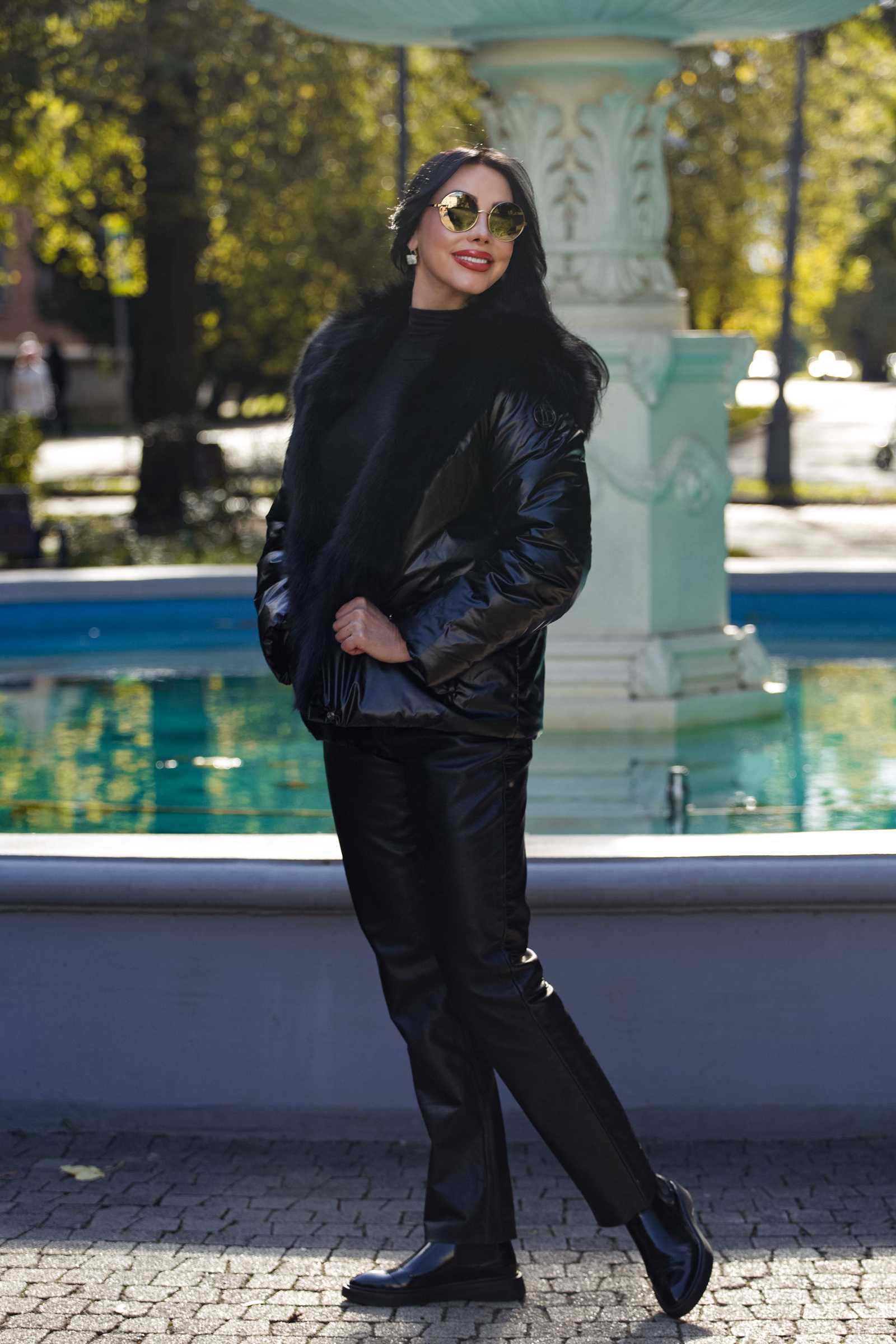 Купить двухсторонний пуховик с мехом лисы WILMA