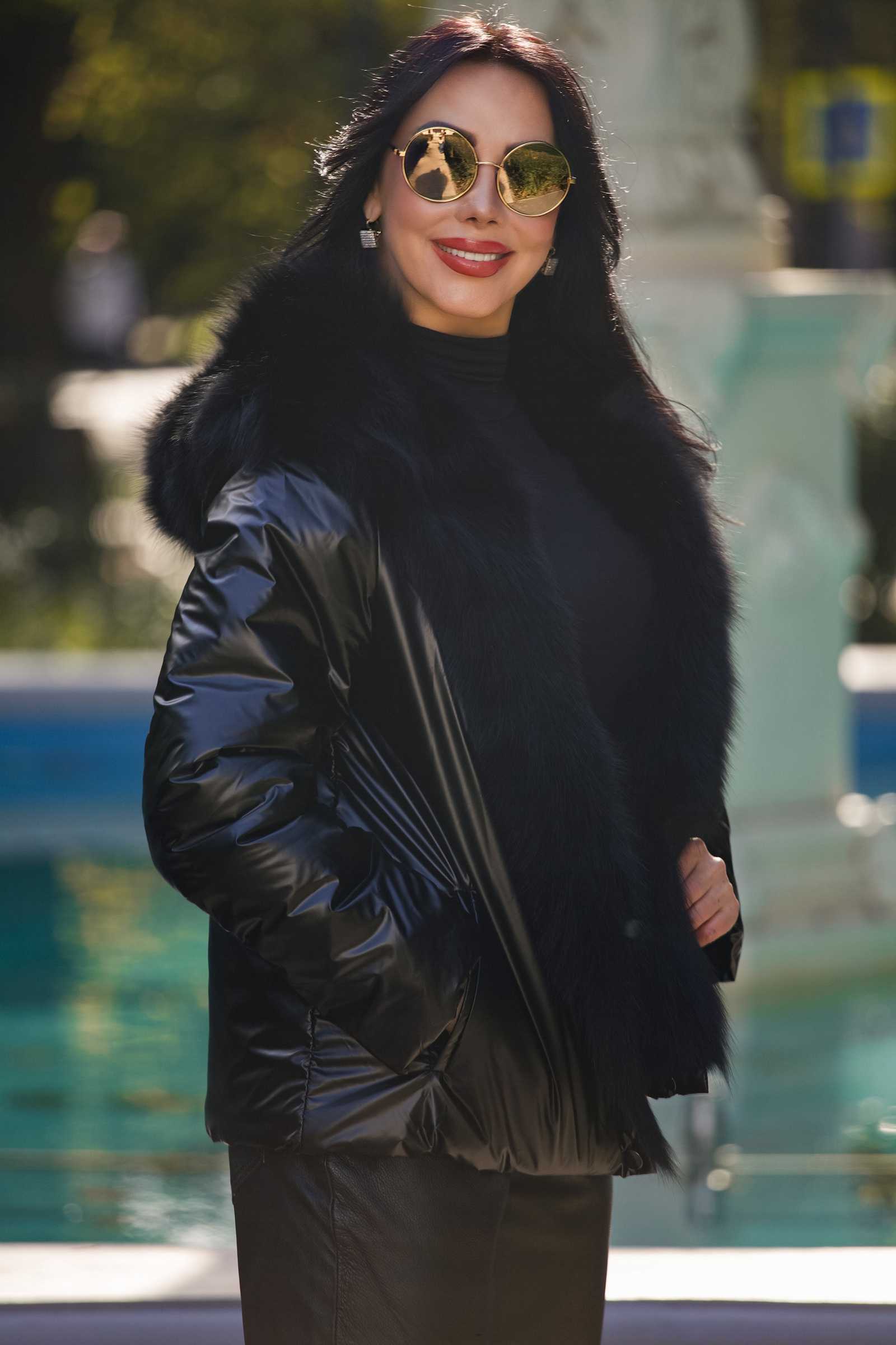 Купить двухсторонний пуховик с мехом лисы WILMA