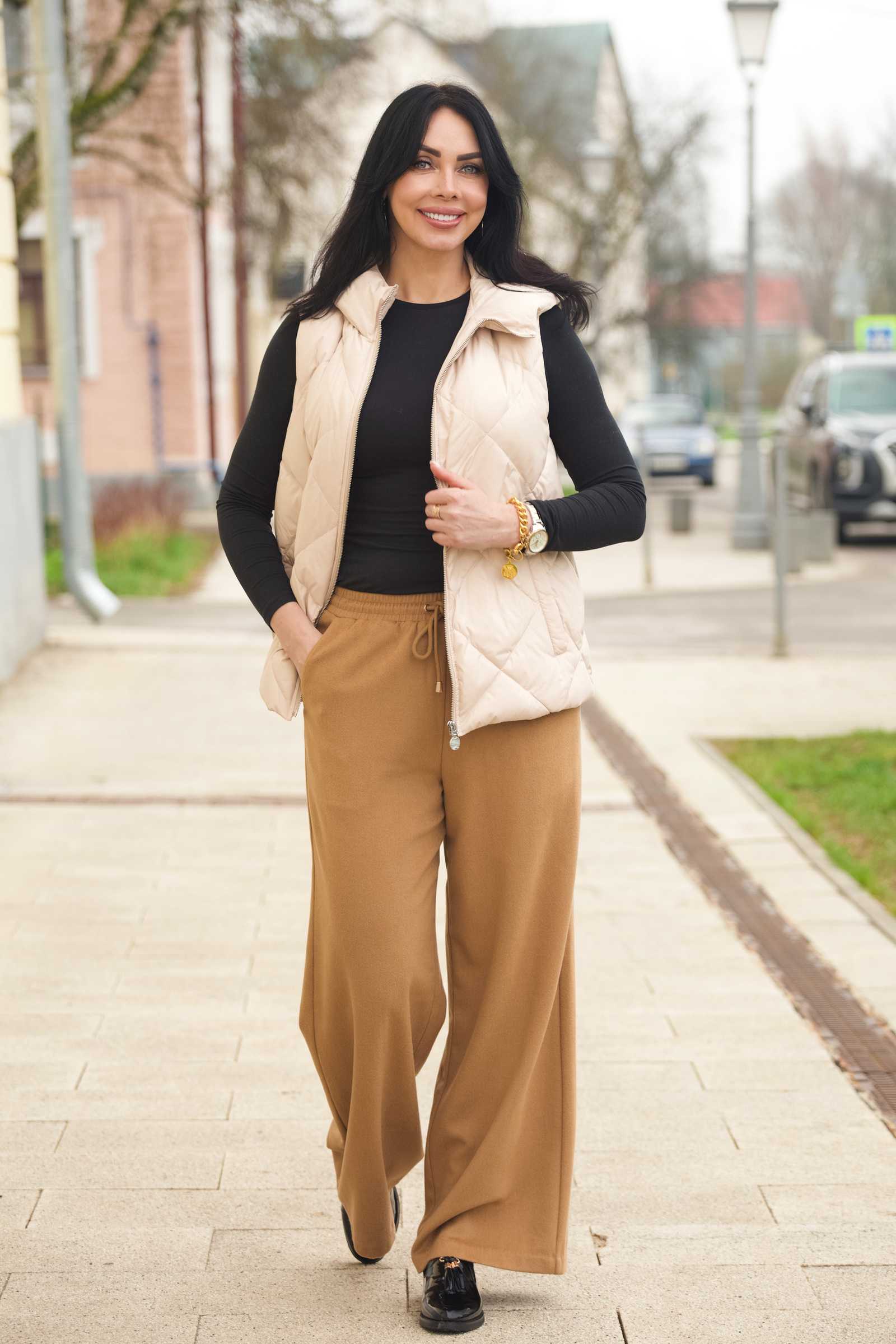 Купить брюки палаццо из шерсти и кашемира ESTA