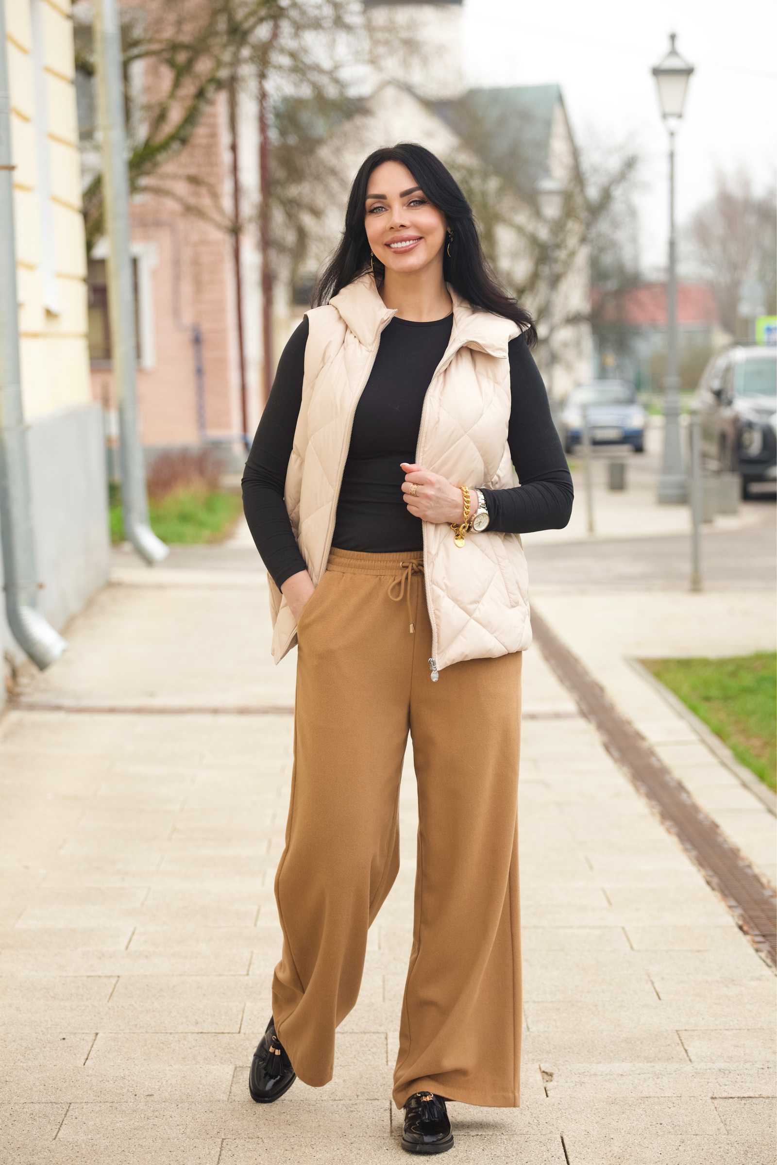 Купить брюки палаццо из шерсти и кашемира ESTA