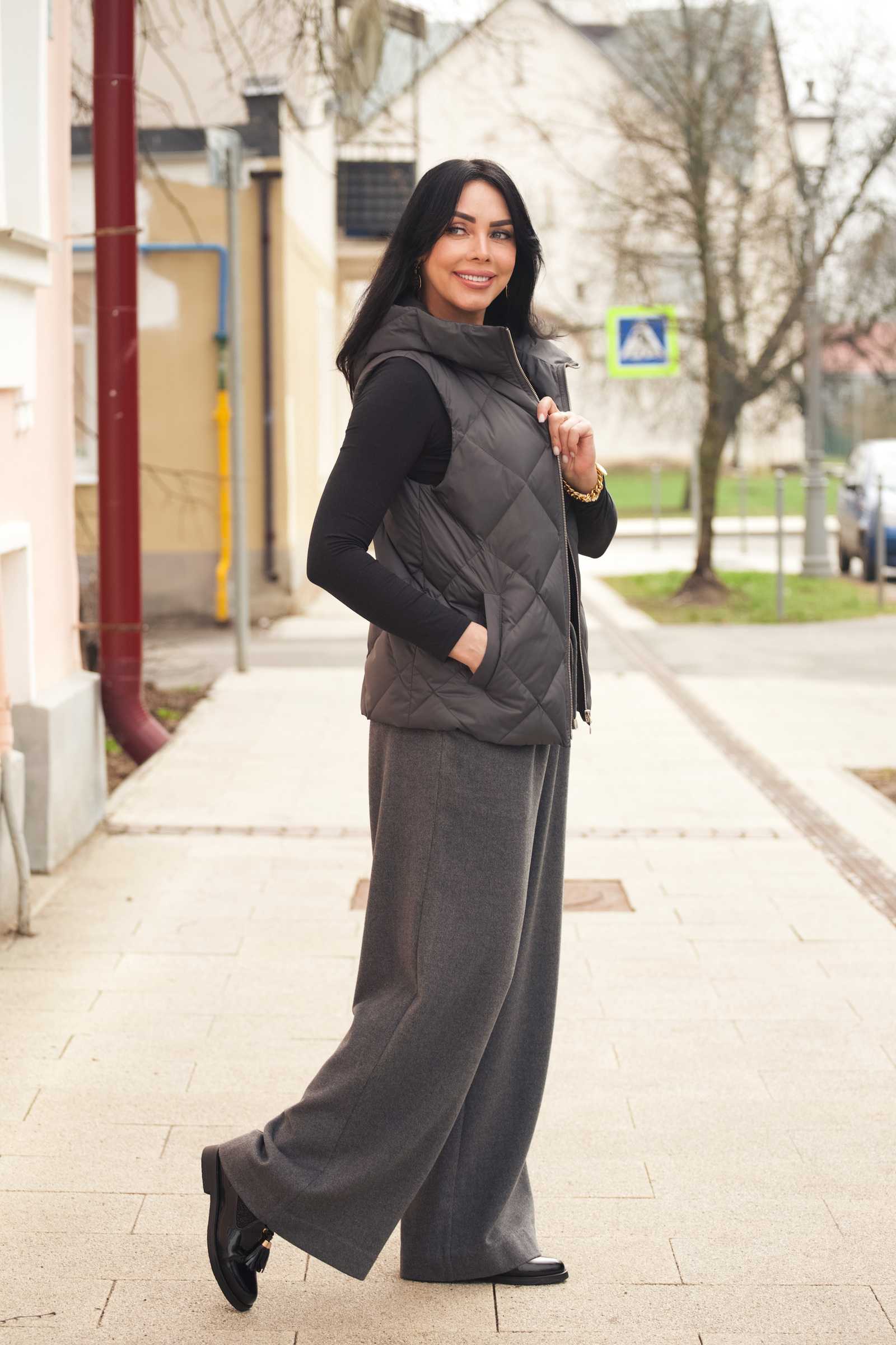 Купить брюки палаццо из шерсти и кашемира ESTA