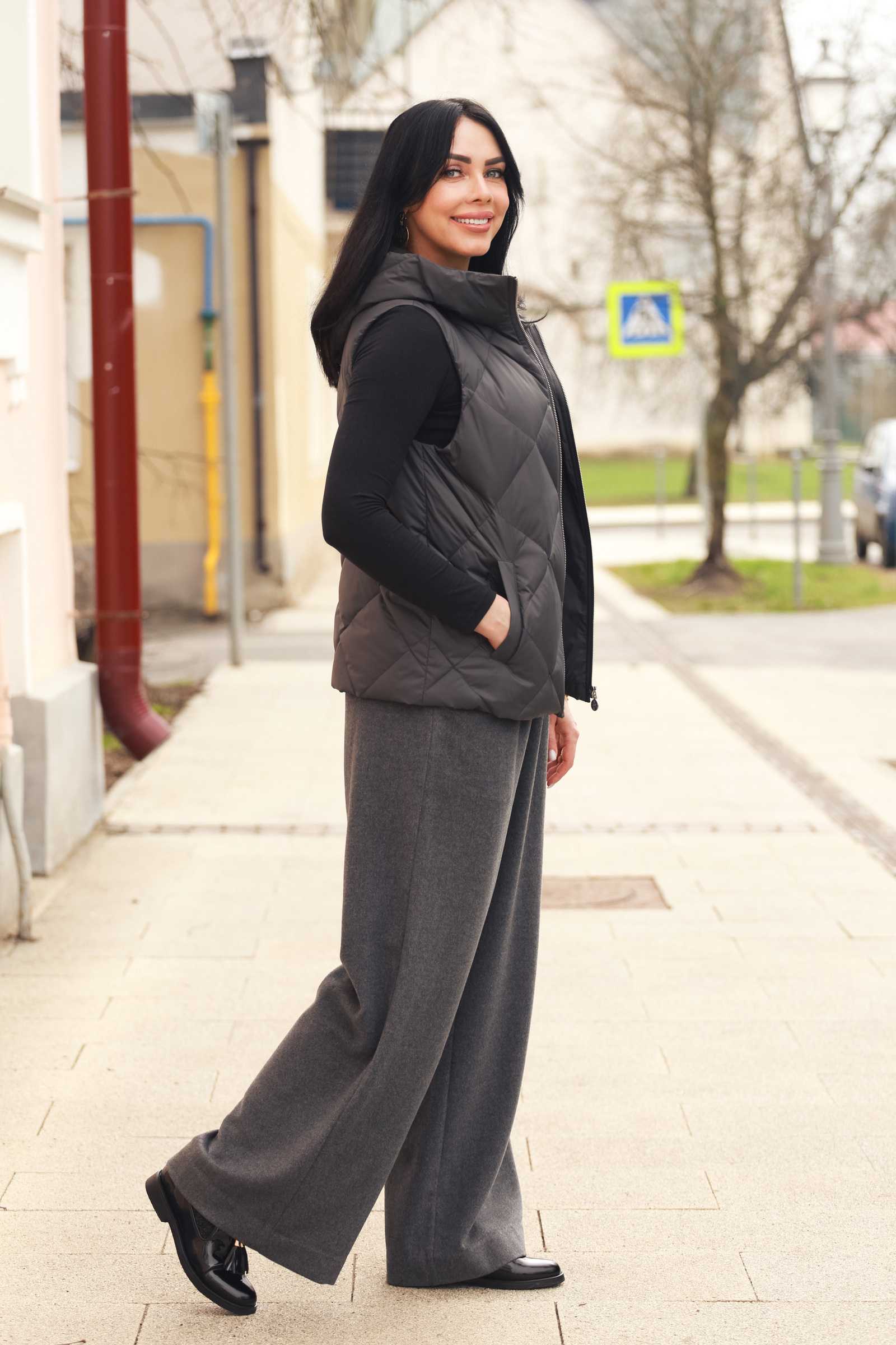 Купить брюки палаццо из шерсти и кашемира ESTA