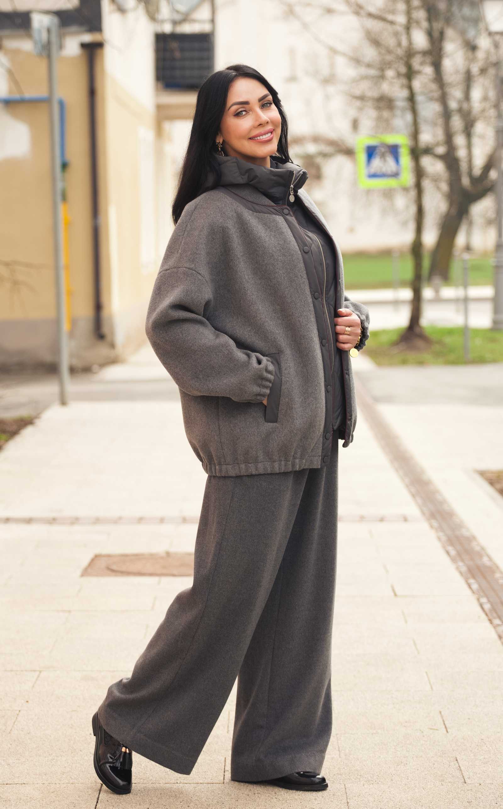 Купить брюки палаццо из шерсти и кашемира ESTA