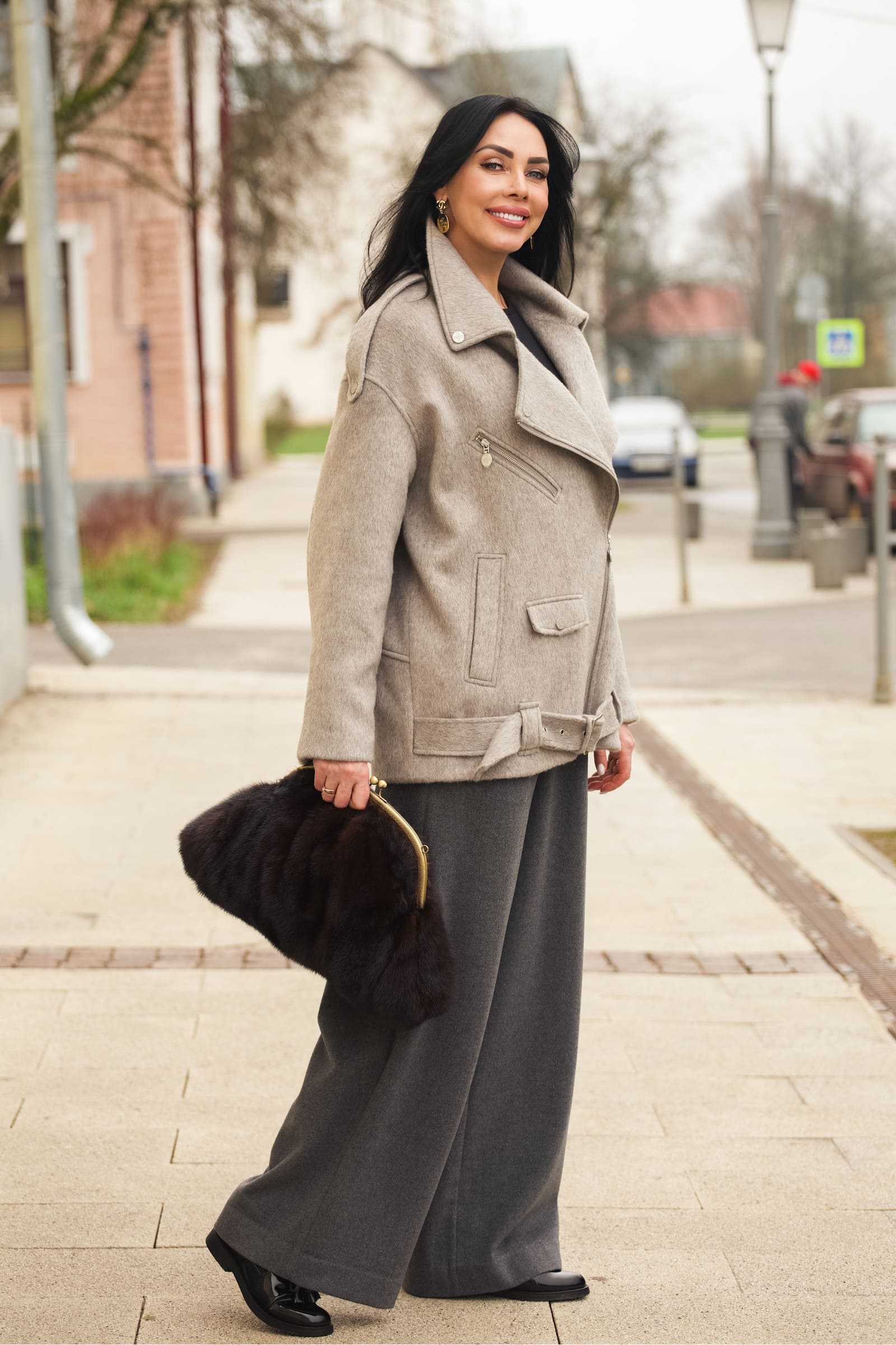 Купить брюки палаццо из шерсти и кашемира ESTA