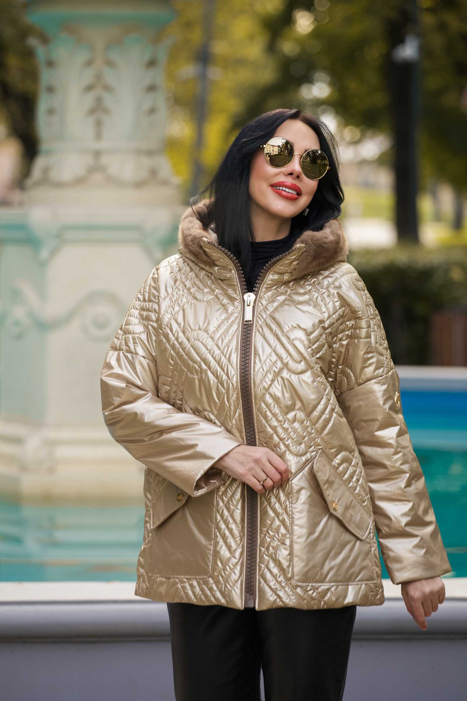 Купить зимнюю куртку c мехом норки GALA