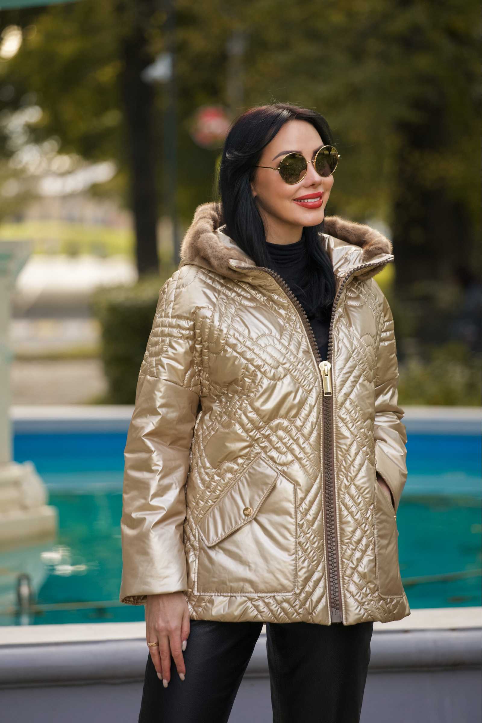 Купить зимнюю куртку c мехом норки GALA