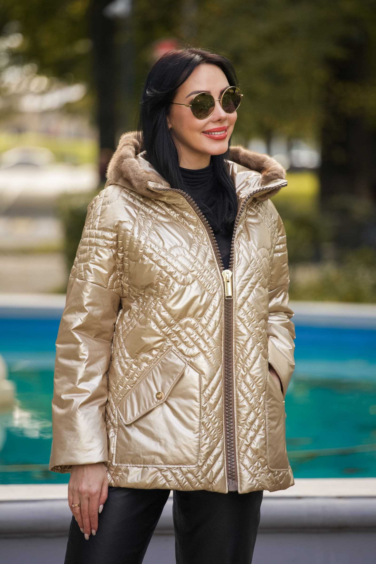 Купить зимнюю куртку c мехом норки GALA