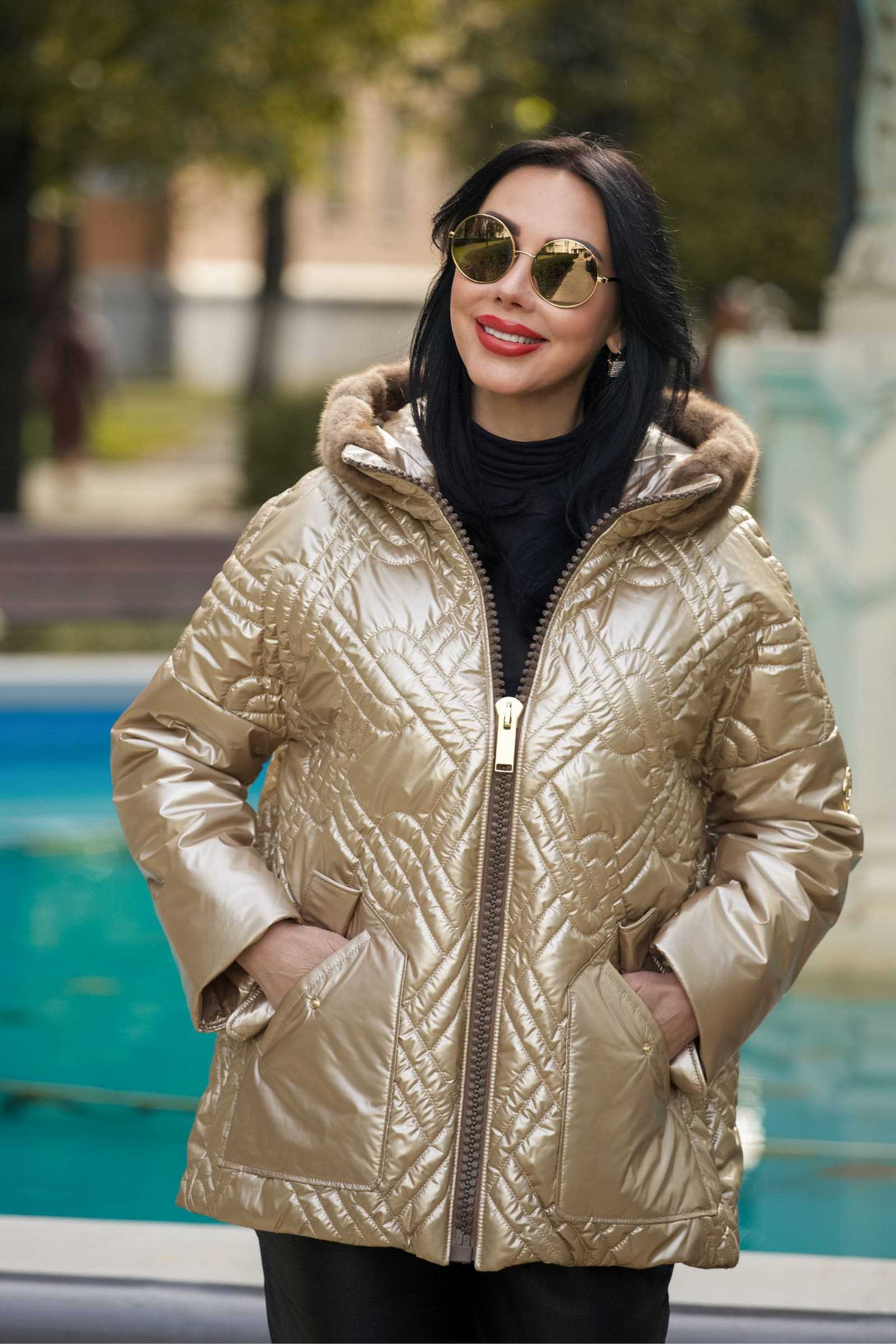 Купить зимнюю куртку c мехом норки GALA