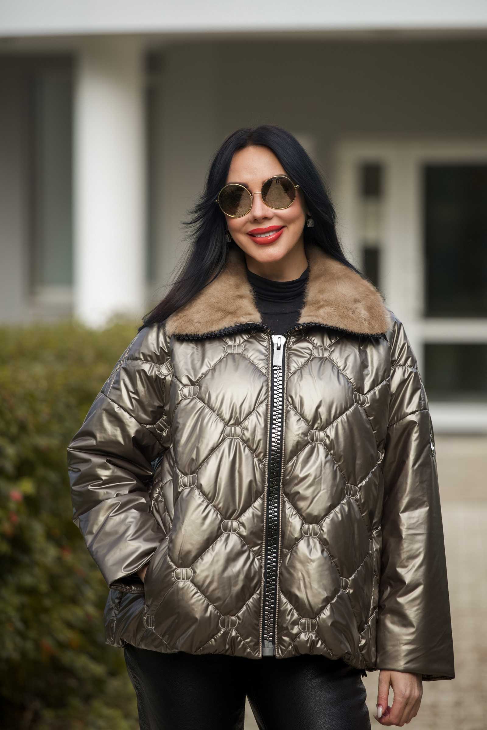 Купить зимнюю куртку c мехом норки BELIS