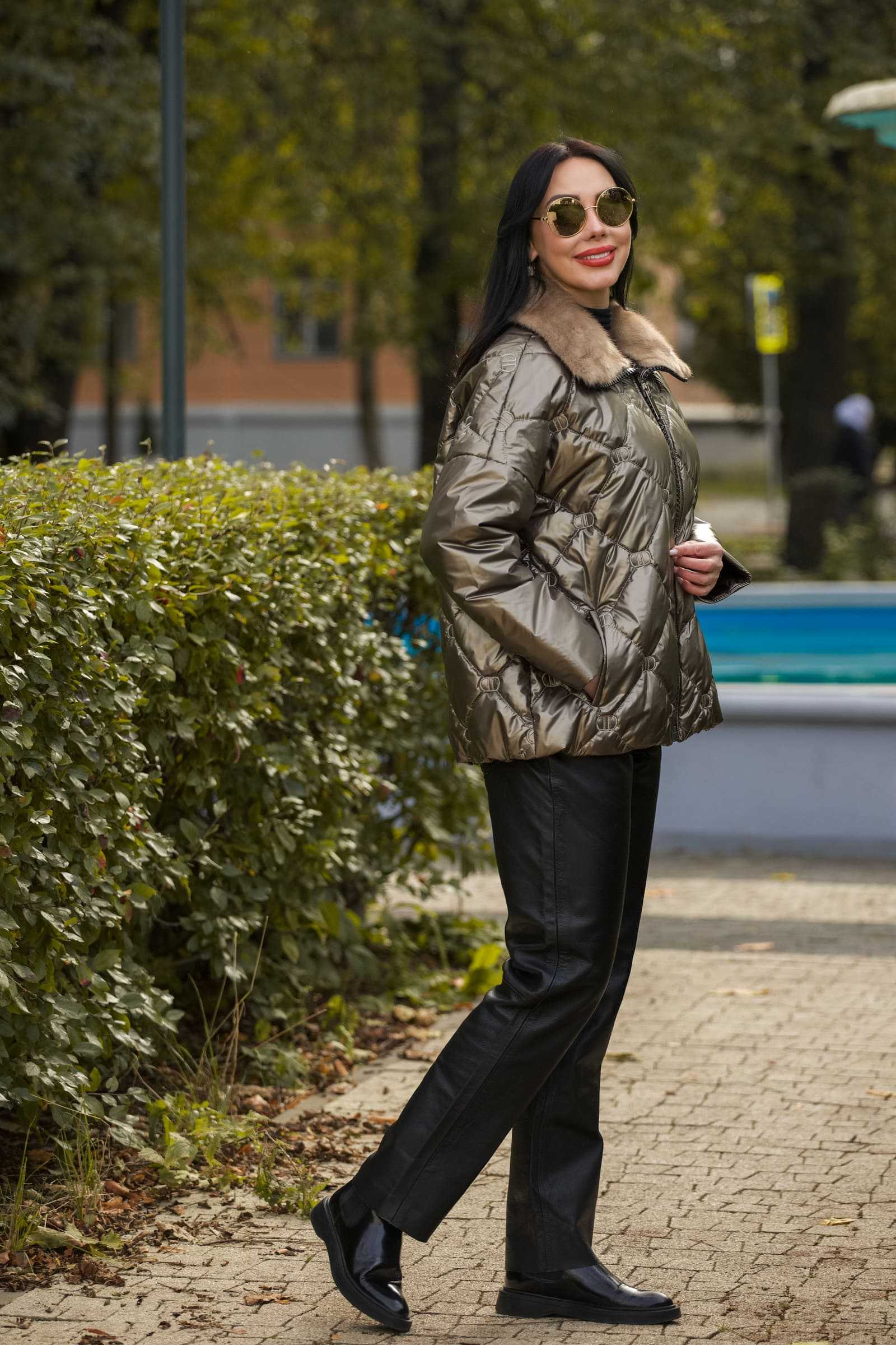 Купить зимнюю куртку c мехом норки BELIS