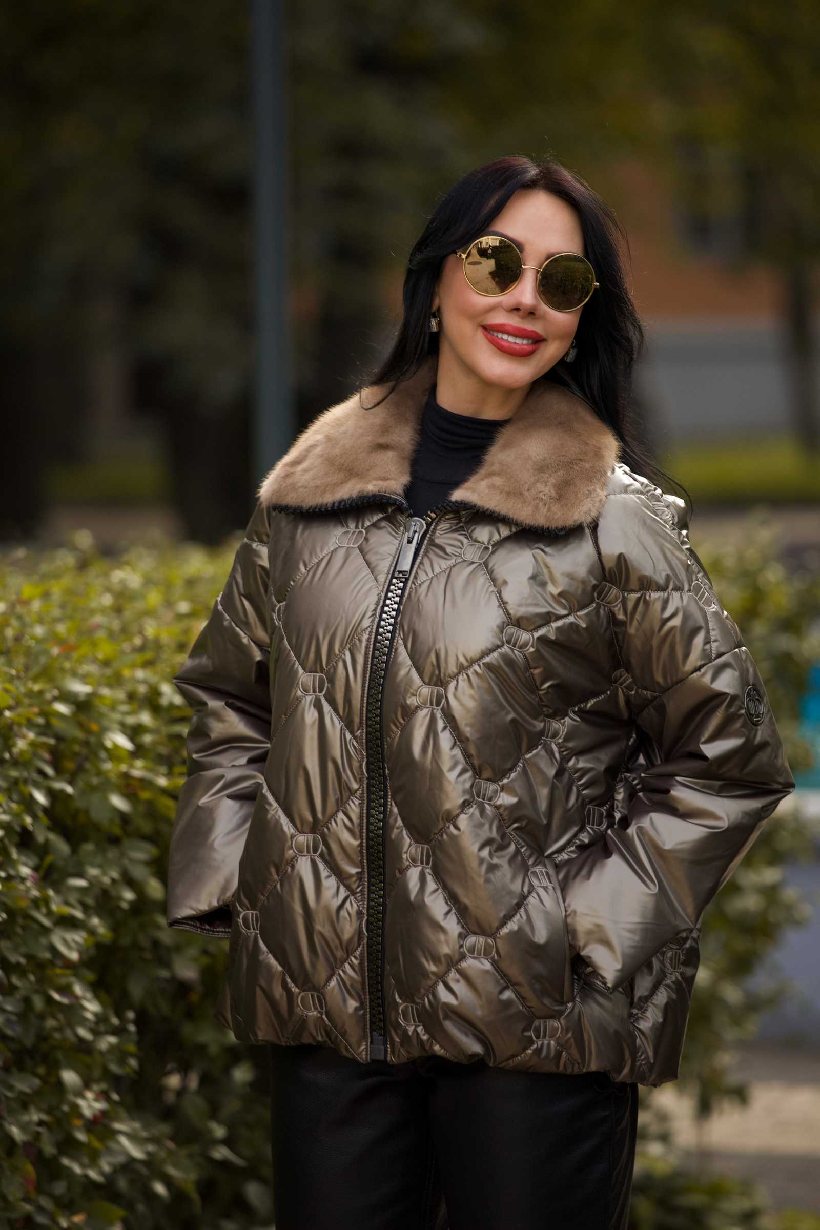 Купить зимнюю куртку c мехом норки BELIS