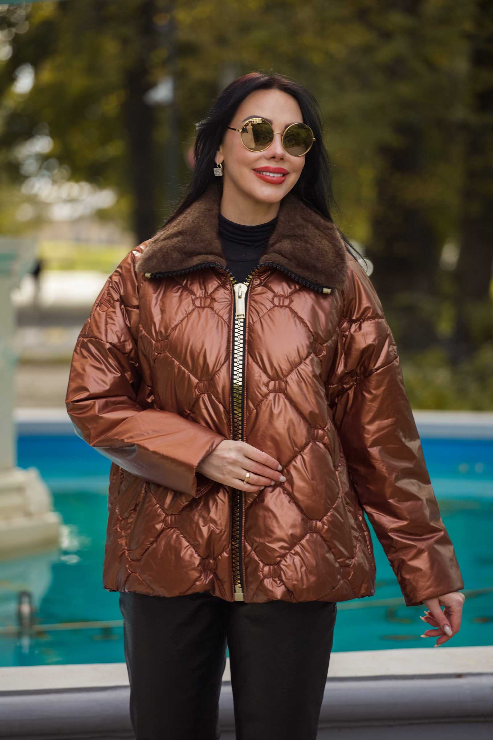 Купить зимнюю куртку c мехом норки BELIS