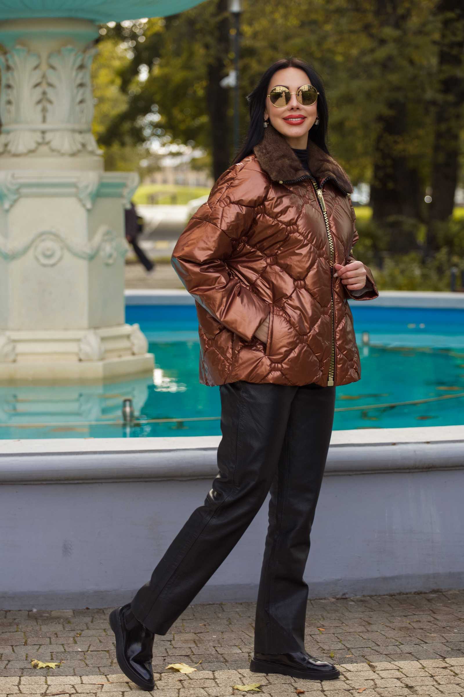 Купить зимнюю куртку c мехом норки BELIS