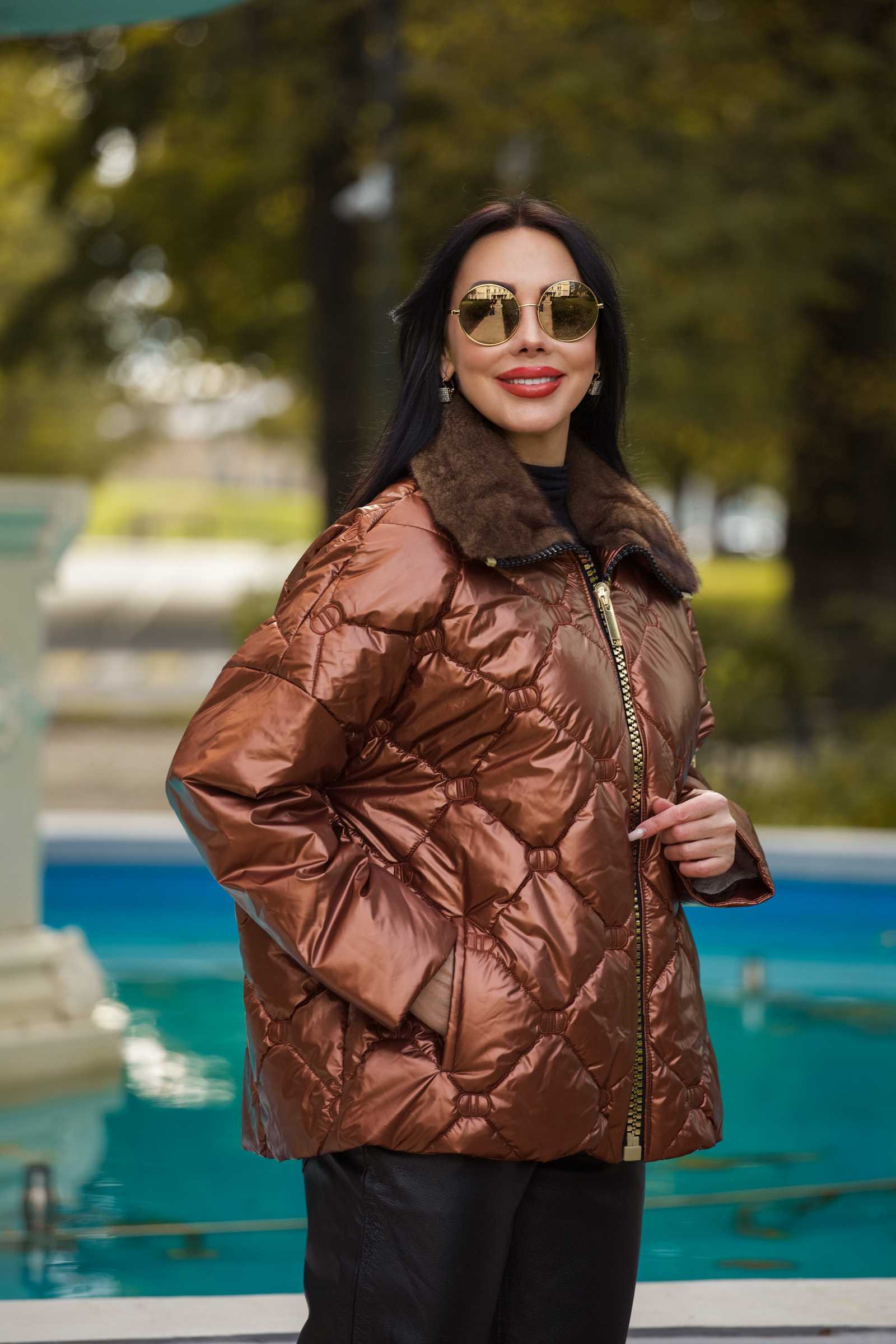 Купить зимнюю куртку c мехом норки BELIS