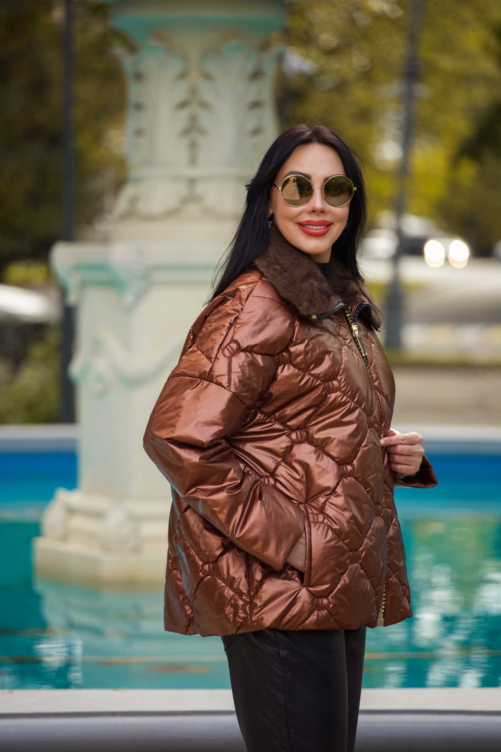 Купить зимнюю куртку c мехом норки BELIS