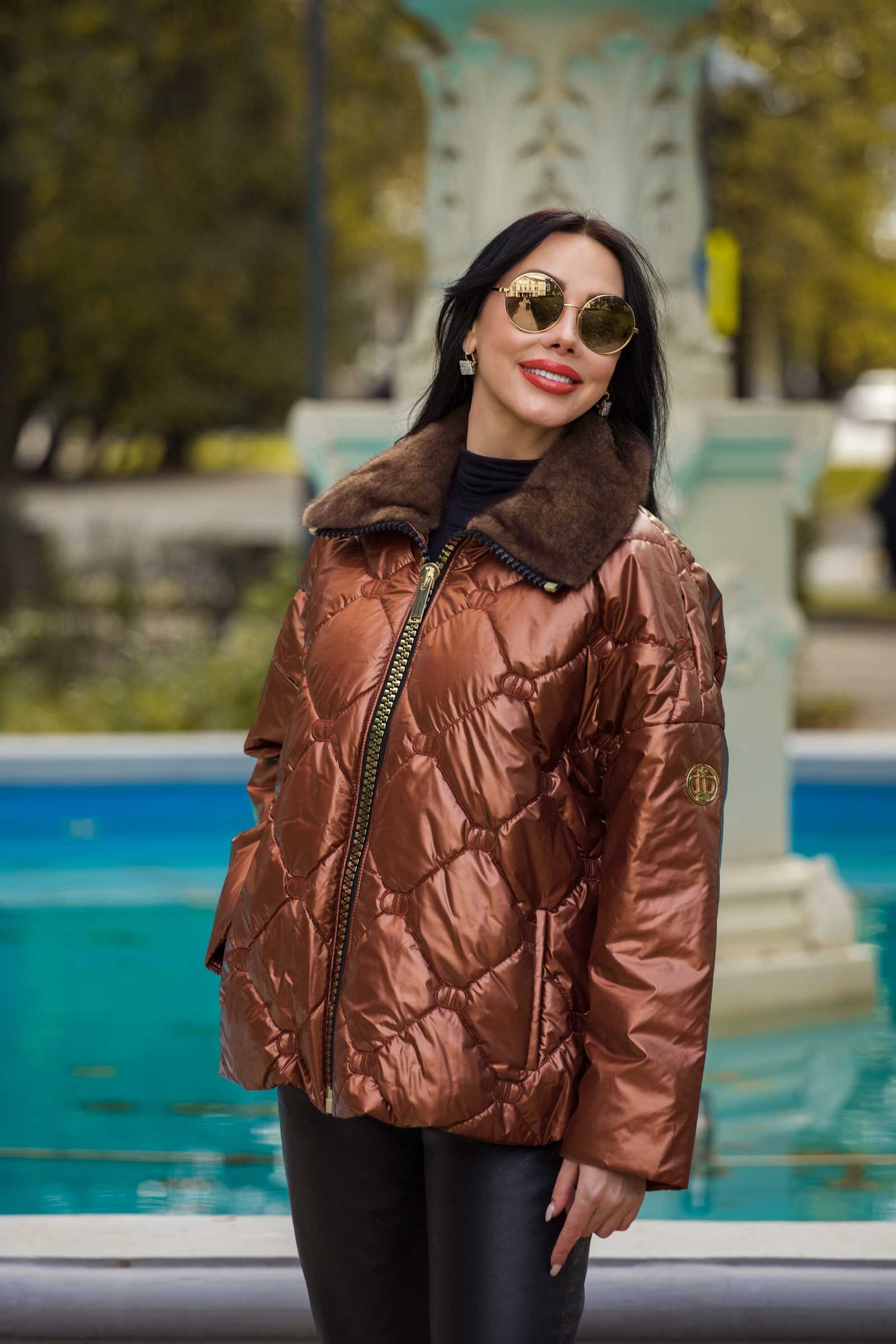 Купить зимнюю куртку c мехом норки BELIS