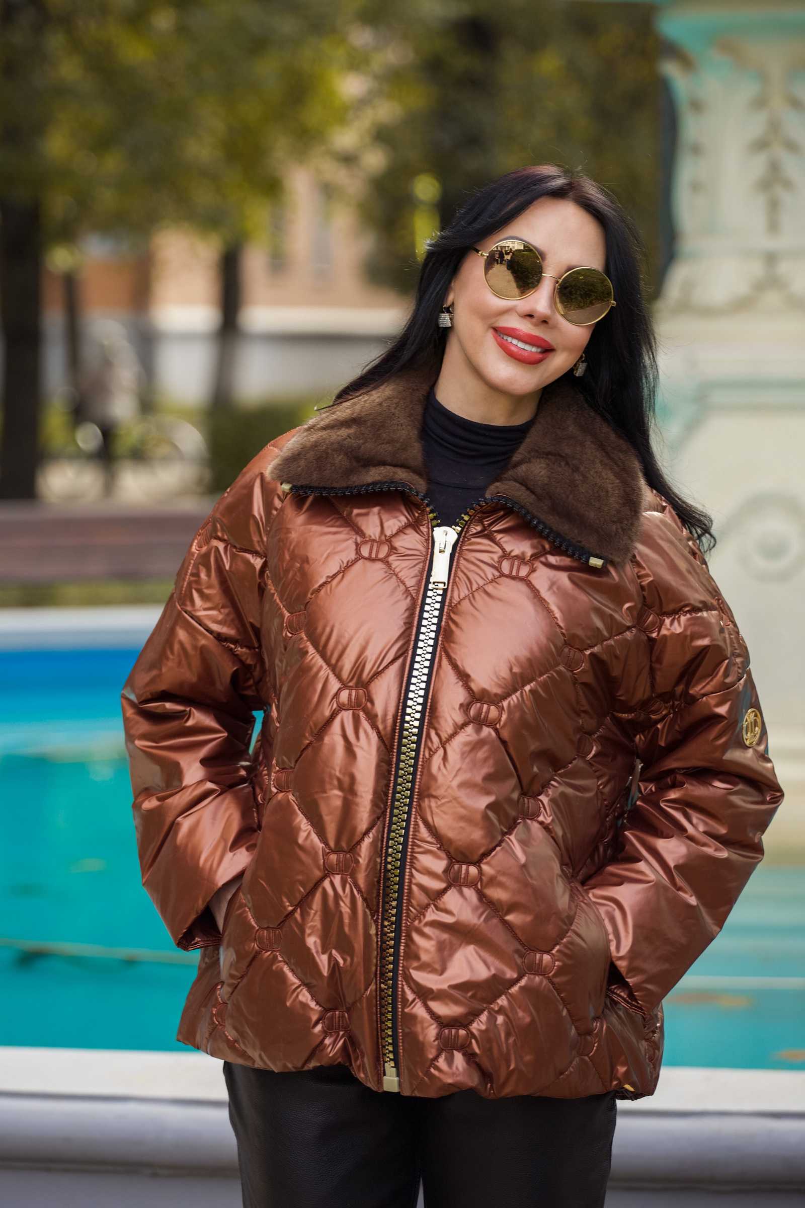 Купить зимнюю куртку c мехом норки BELIS