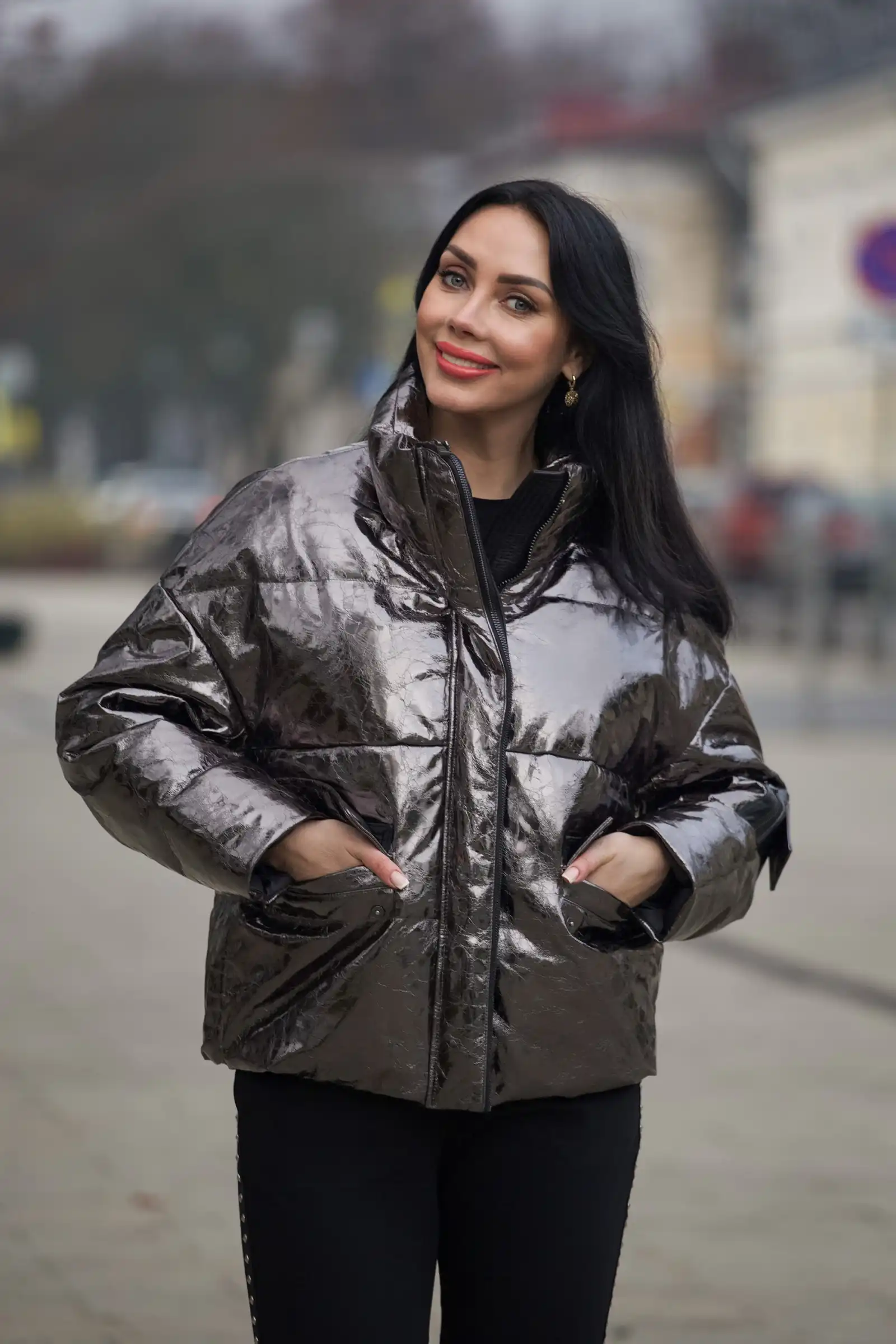 Пуховик из натуральной кожи ELECTRA