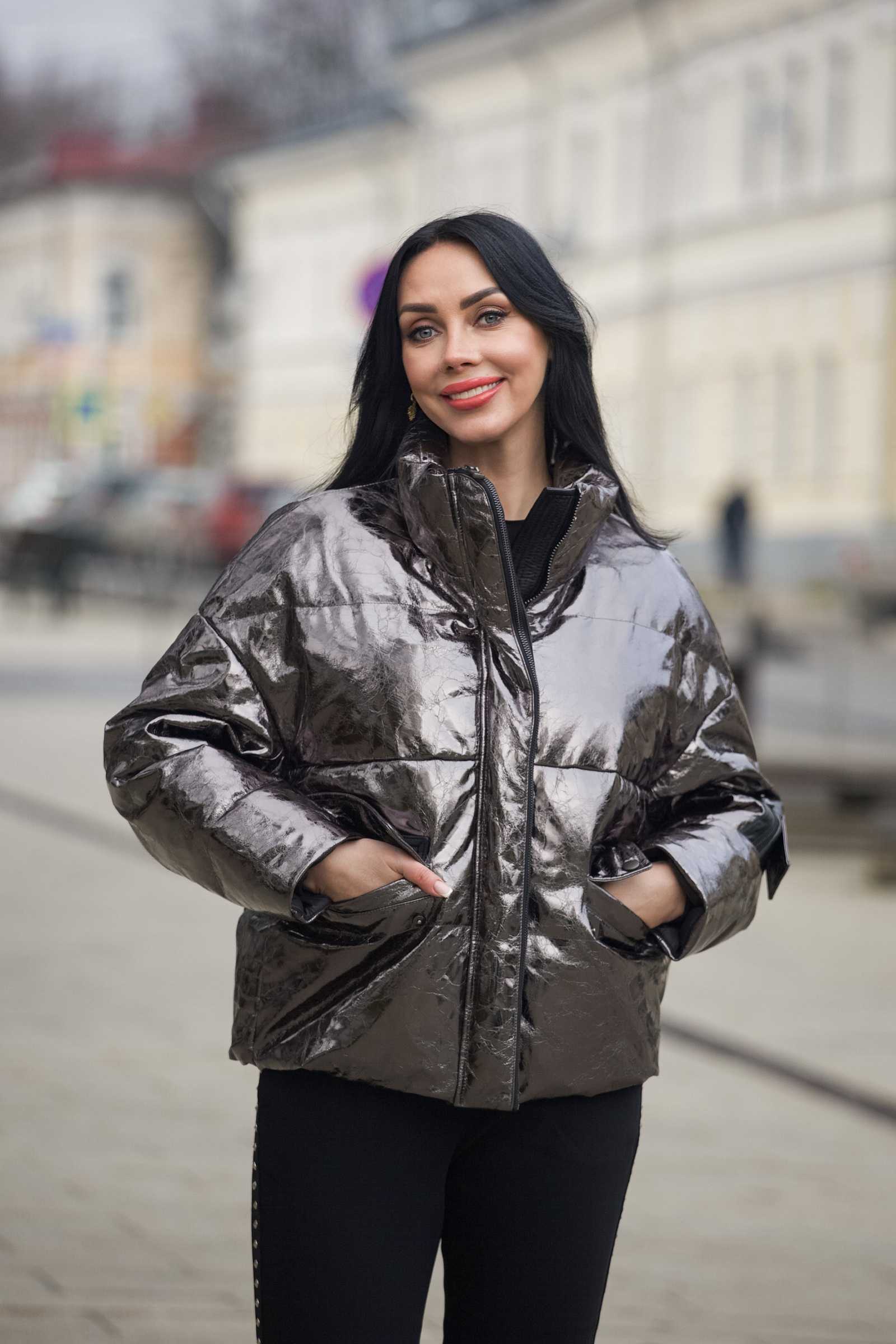 Купить женский пуховик из натуральной кожи ELECTRA