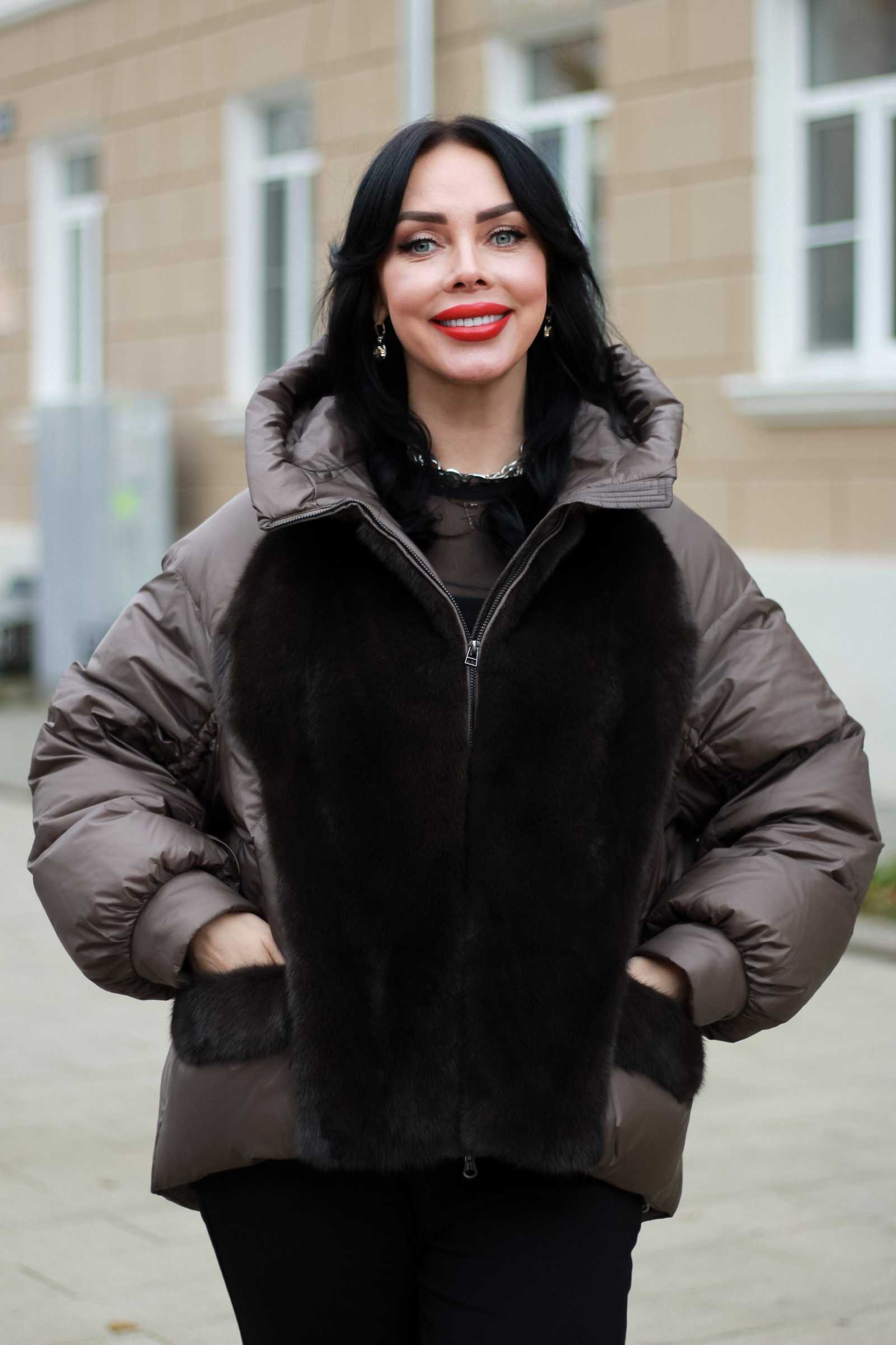 Женский пуховик с мехом норки — купить в интернет-магазине Patania BRIGITA