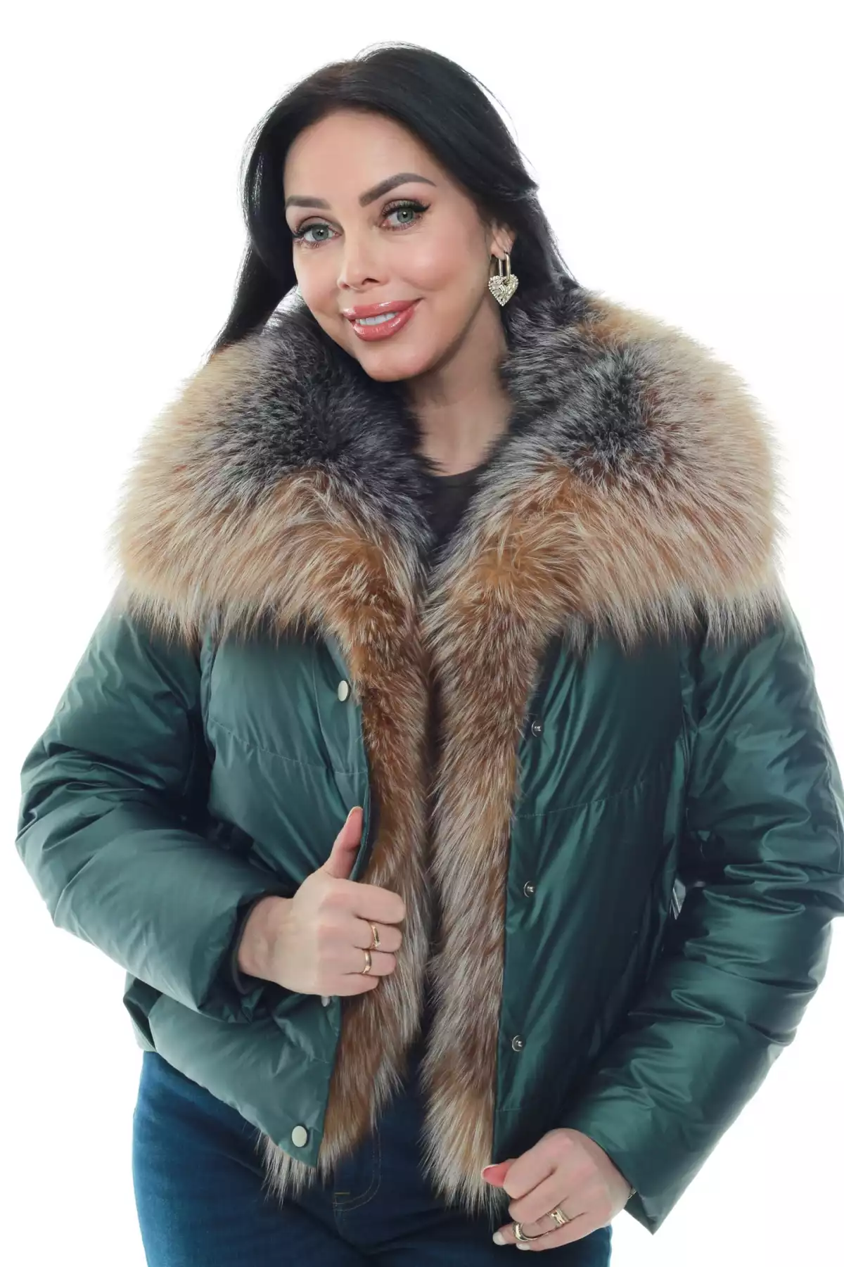 Пуховик с мехом лисицы GALA