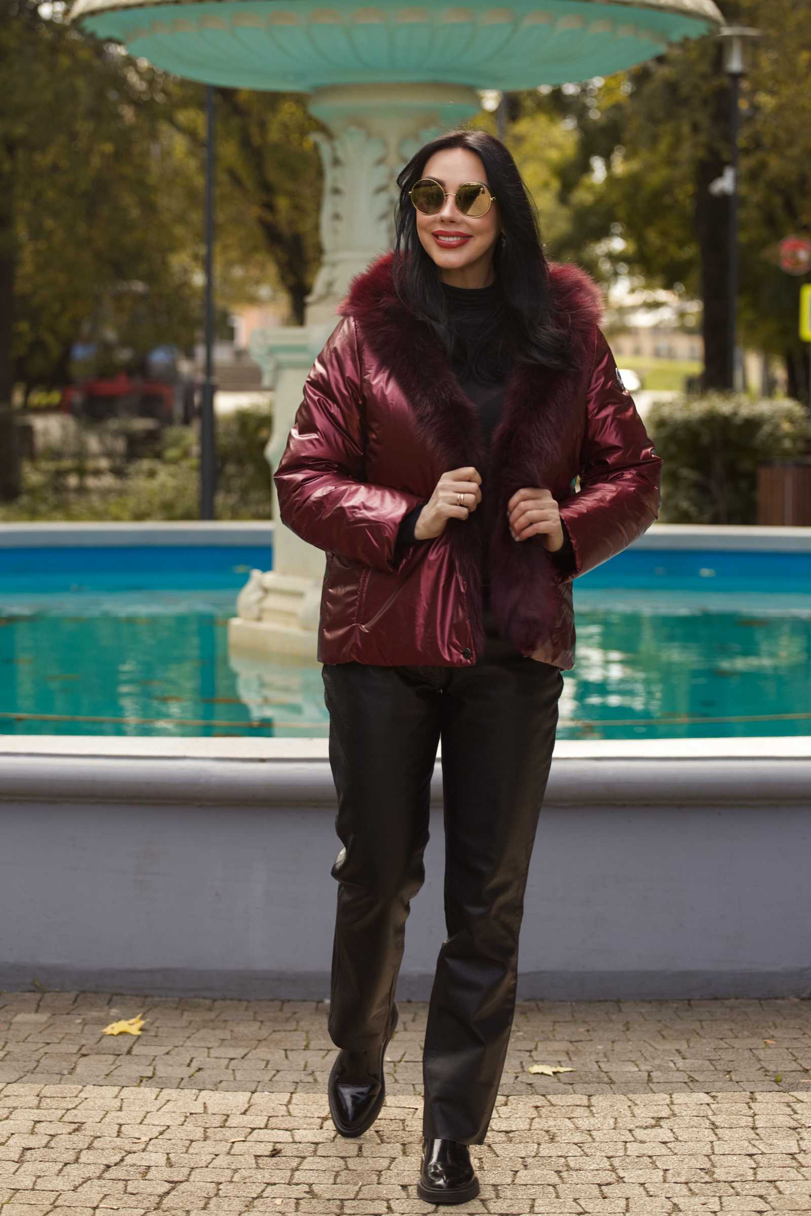 Купить двухсторонний пуховик с мехом лисы WILMA