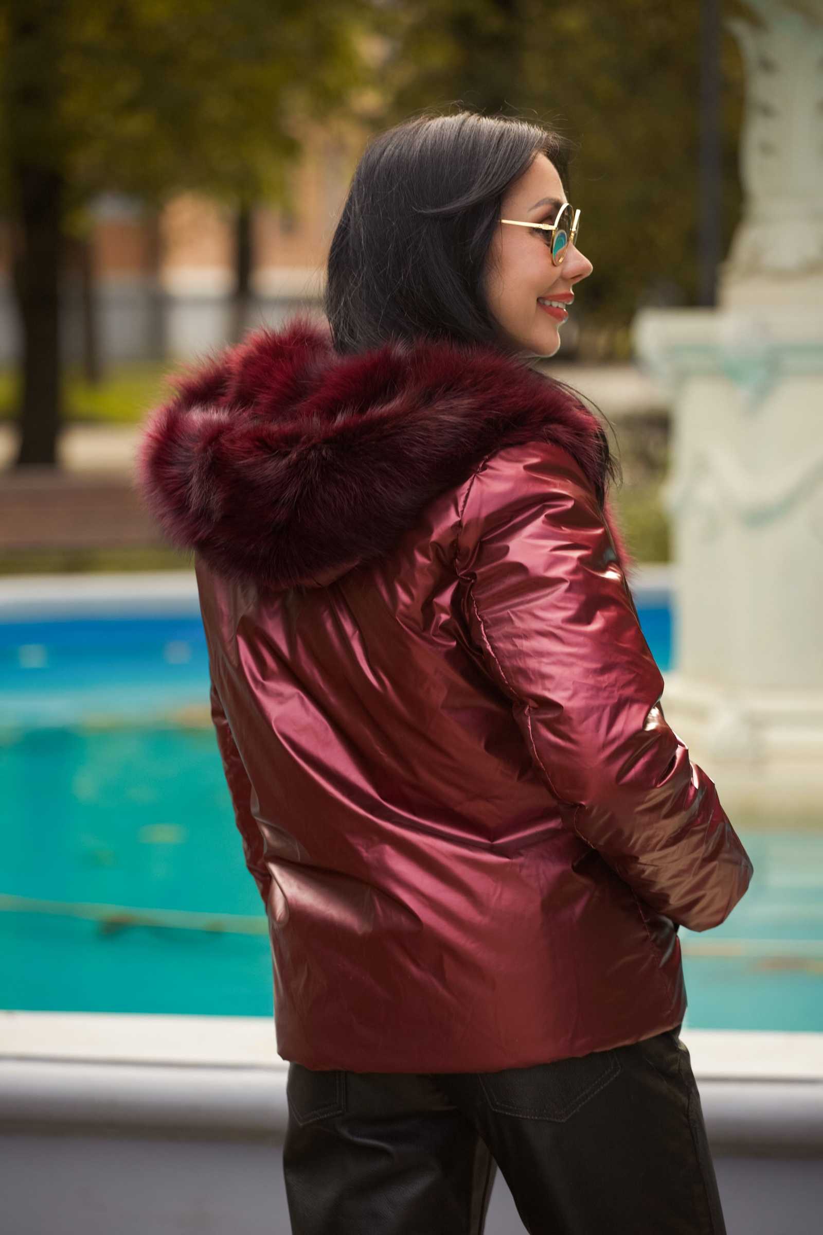 Купить двухсторонний пуховик с мехом лисы WILMA