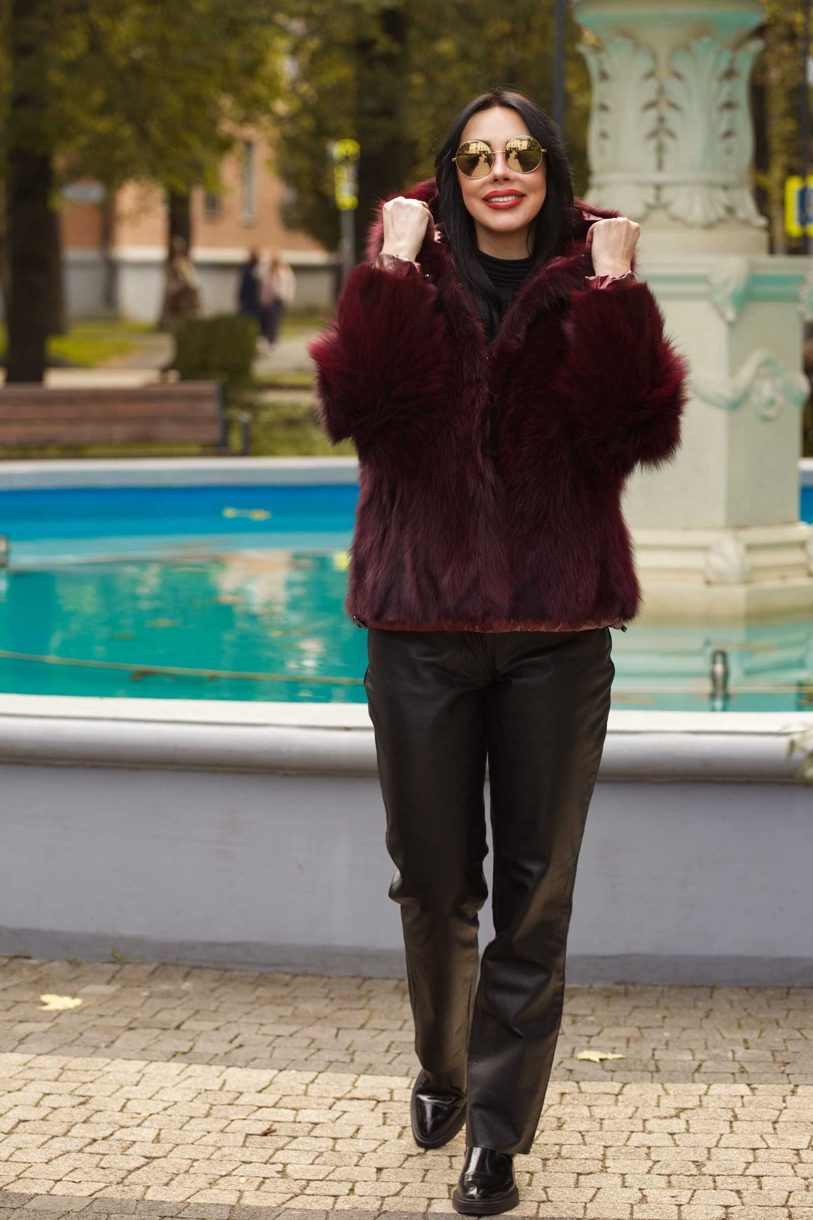 Купить двухсторонний пуховик с мехом лисы WILMA