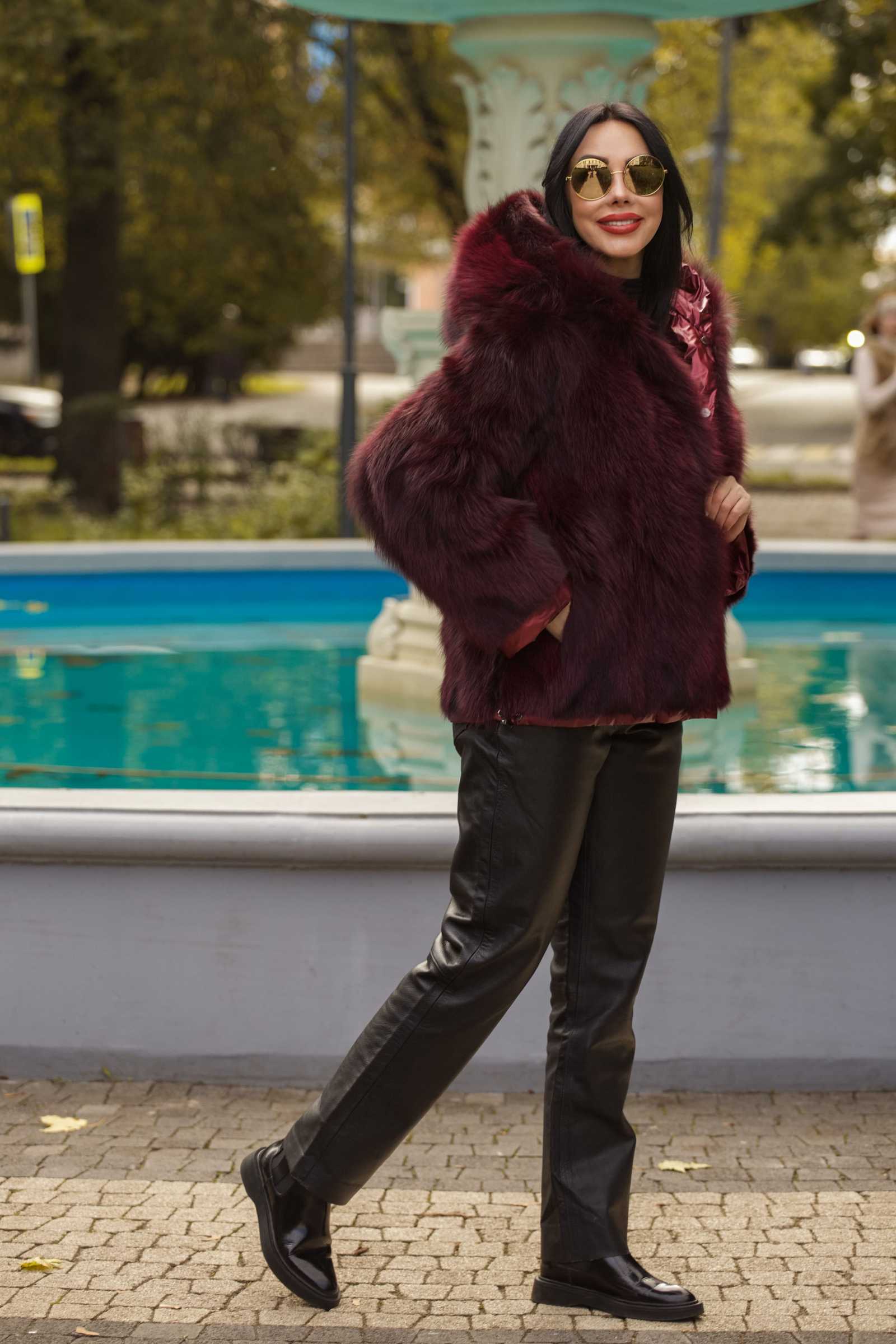 Купить двухсторонний пуховик с мехом лисы WILMA