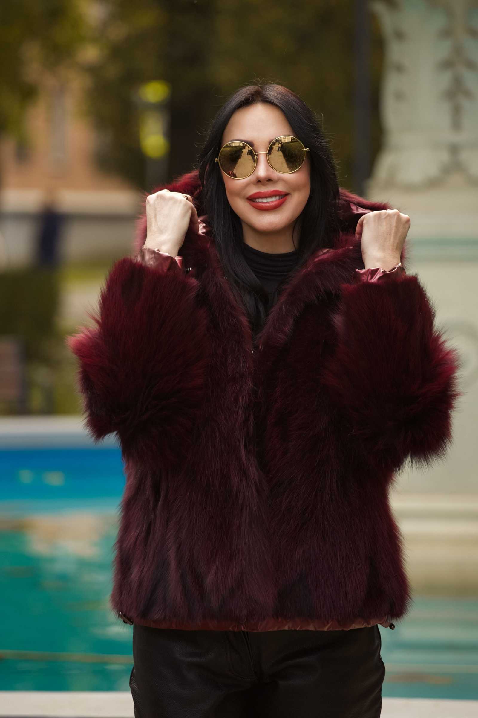 Купить двухсторонний пуховик с мехом лисы WILMA