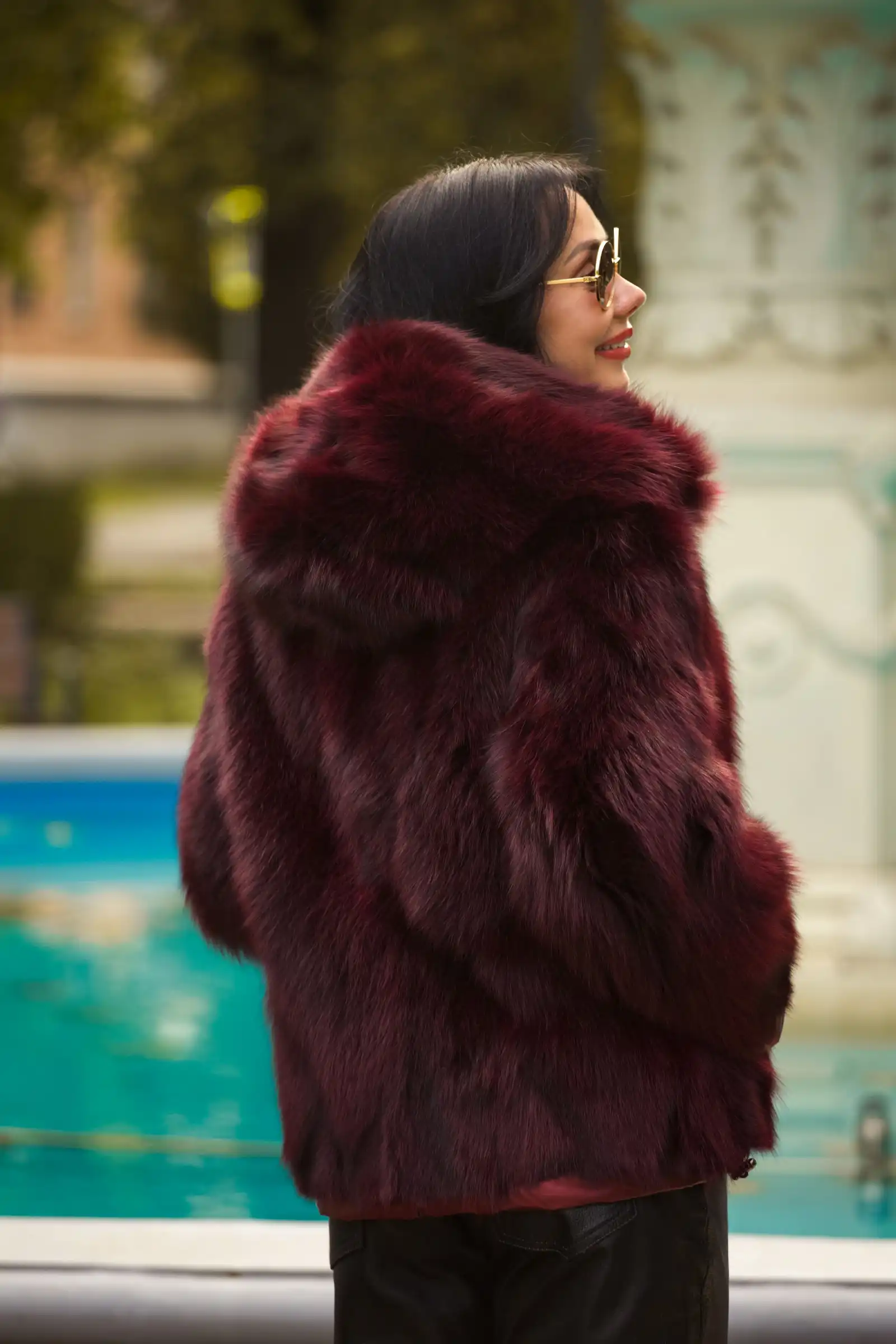 Пуховик двухсторонний с мехом лисы WILMA