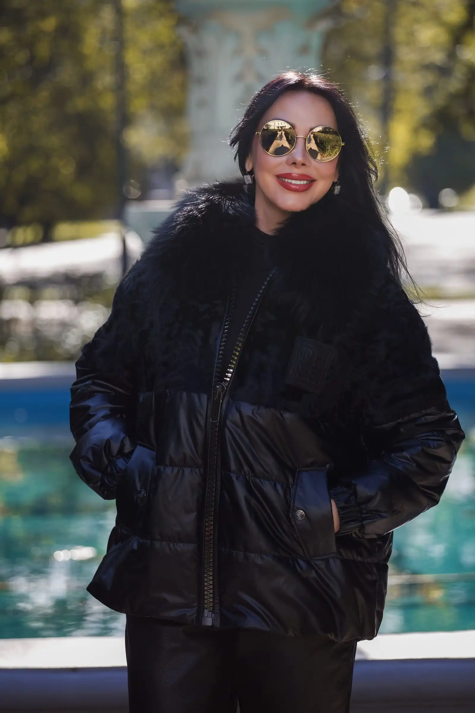 Куртка зимняя c мехом лисы и тианжи TINA