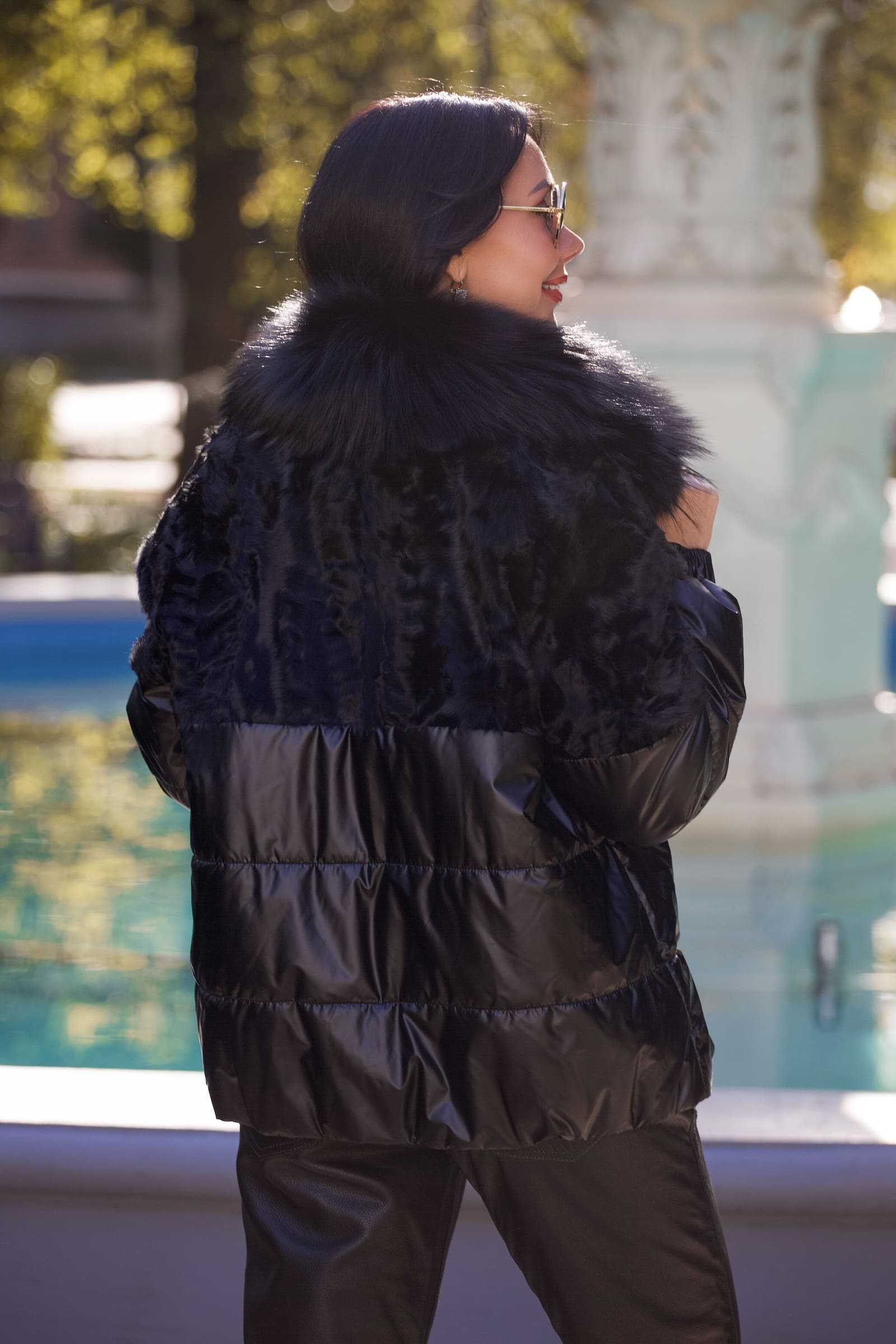 Купить зимнюю куртку c мехом лисы и тианжи TINA