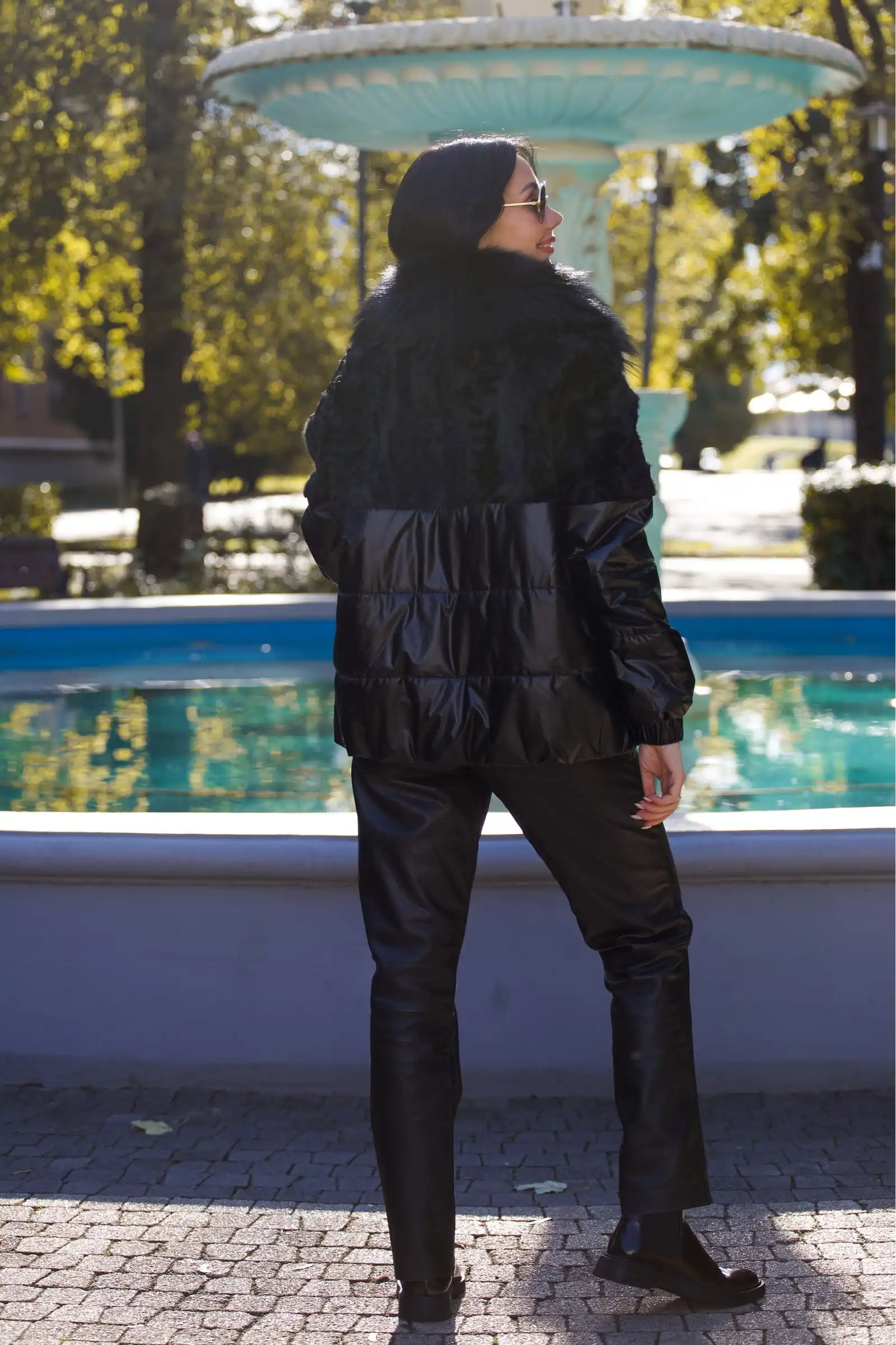 Куртка зимняя c мехом лисы и тианжи TINA