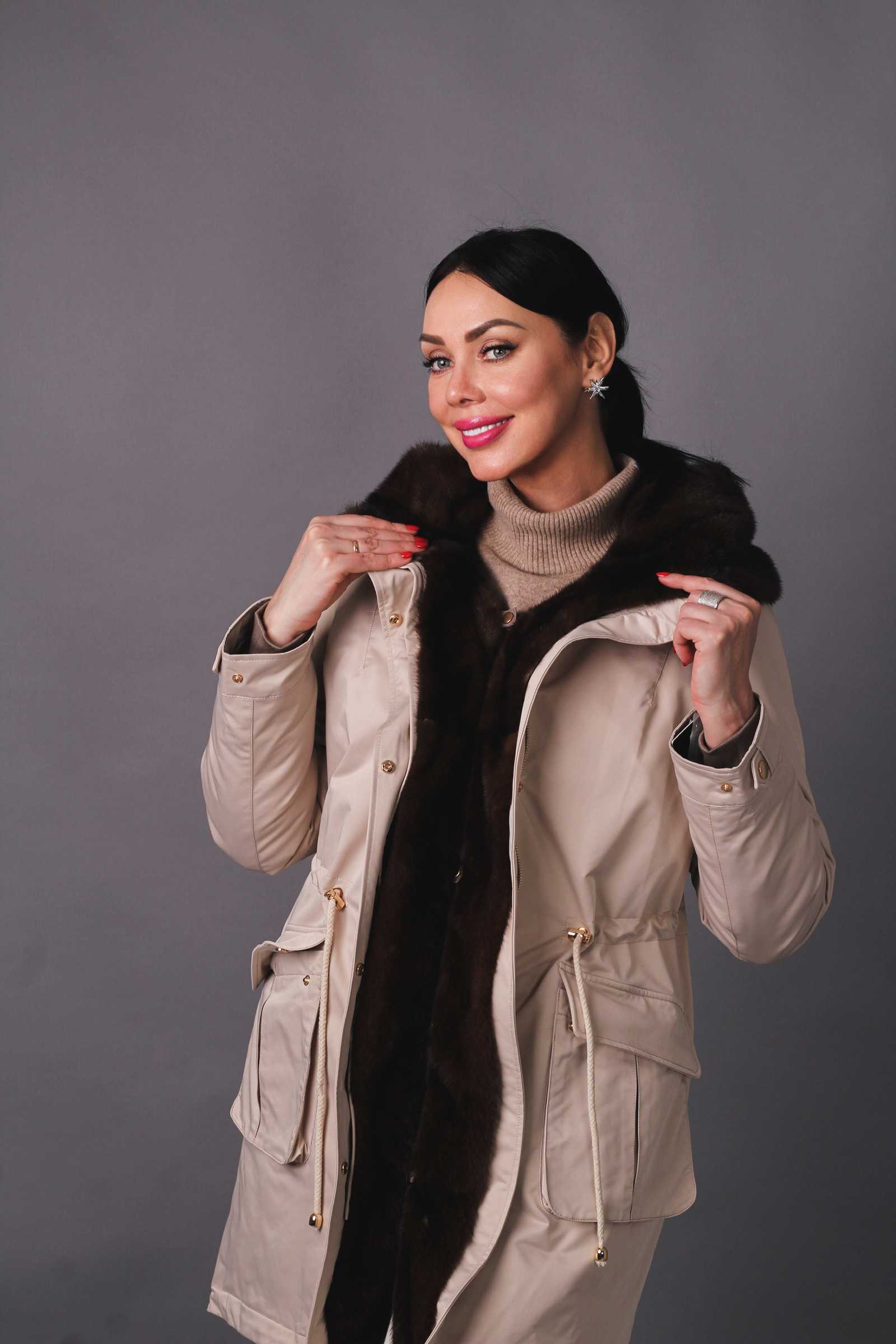 Купить парку с мехом норки KELLY