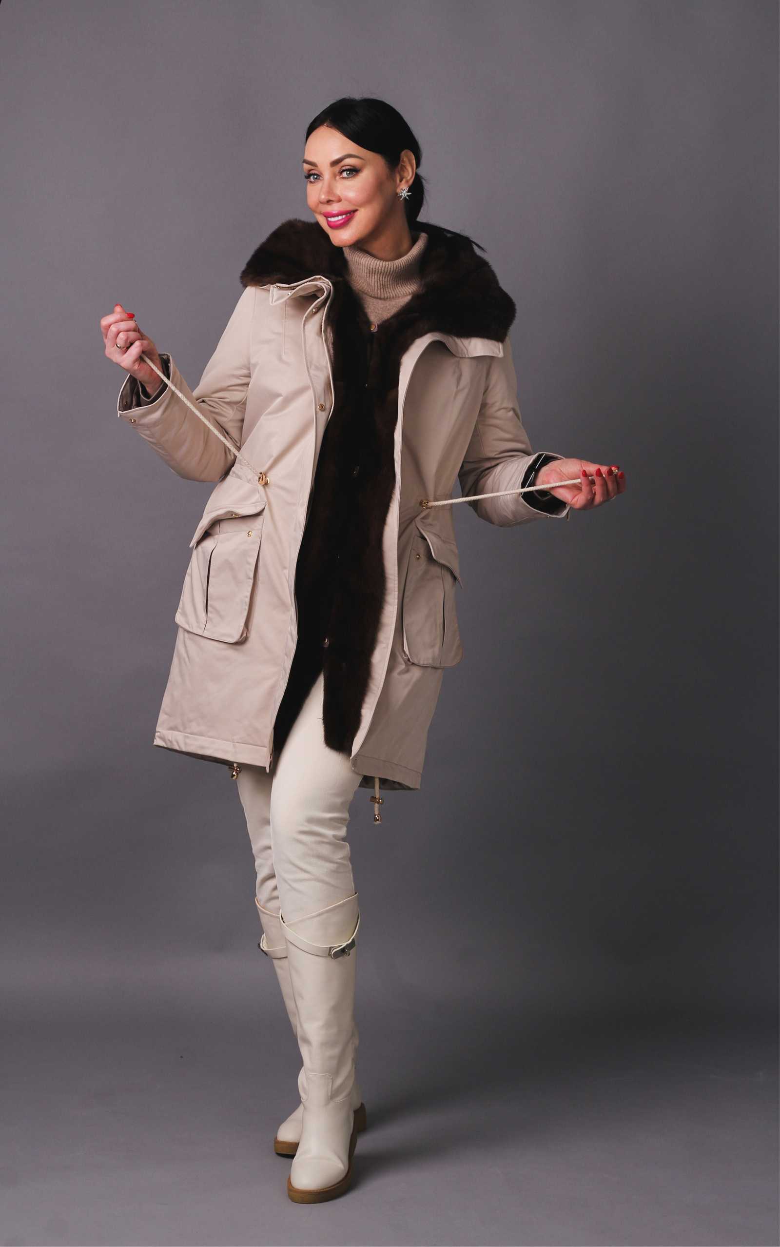 Купить парку с мехом норки KELLY